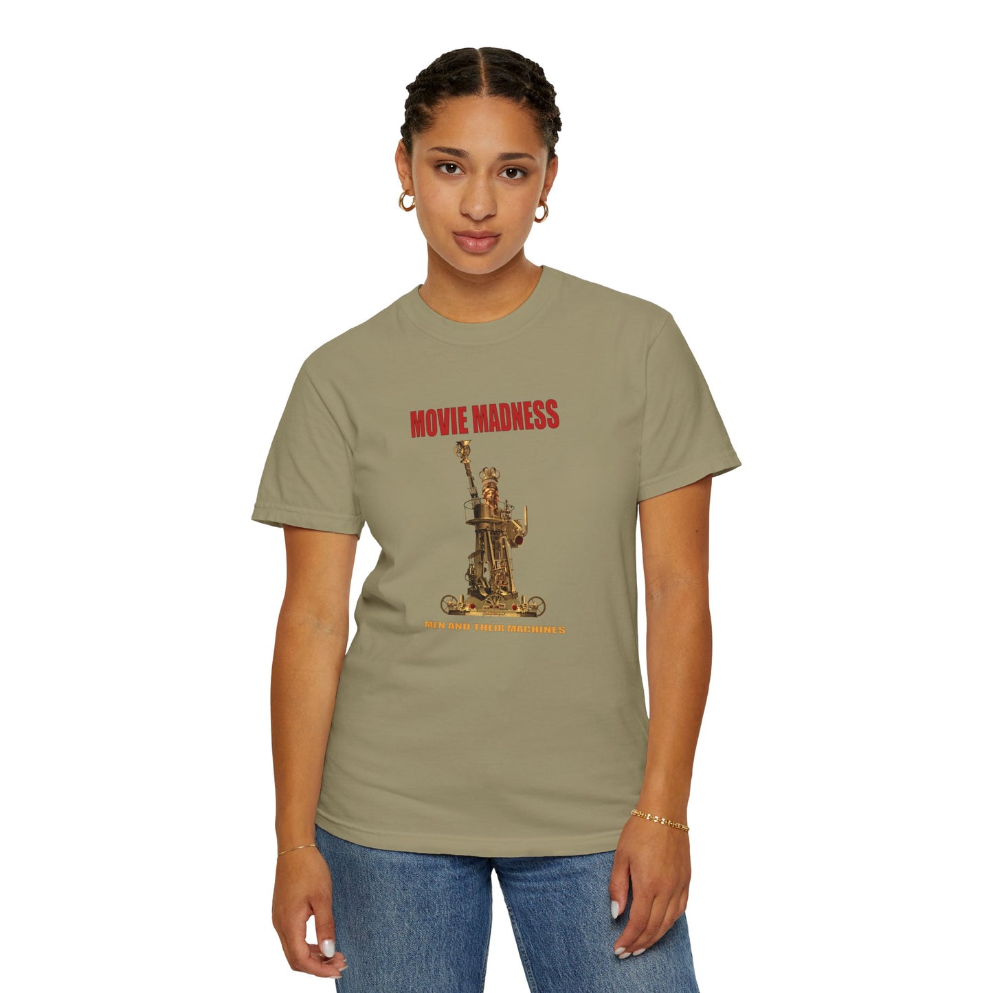 Movie Madness T-shirt - Statue of liberty made from machine parts by artist Marie Frederique