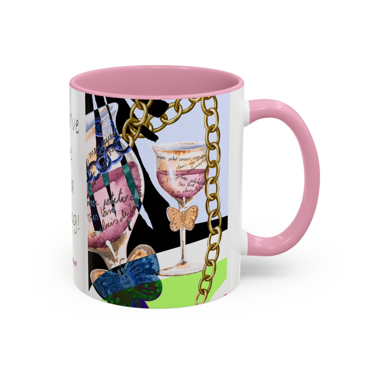 Should've come with a warning! - Haute Couture Colorful Mug by Artist Marie Frederique