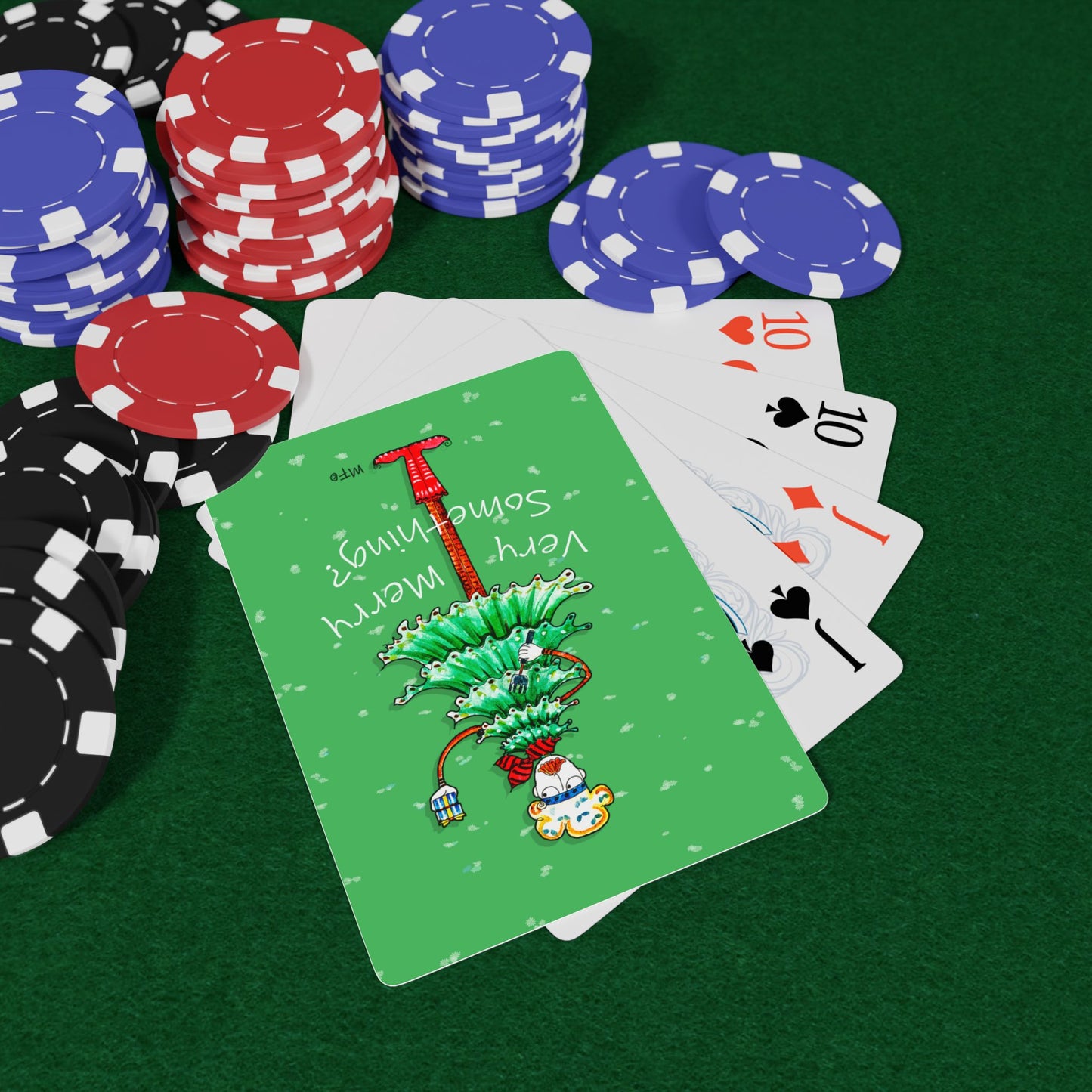 Christmas Tree Bridge/Poker Playing Cards - Very Merry Something? by artist Marie Frederique