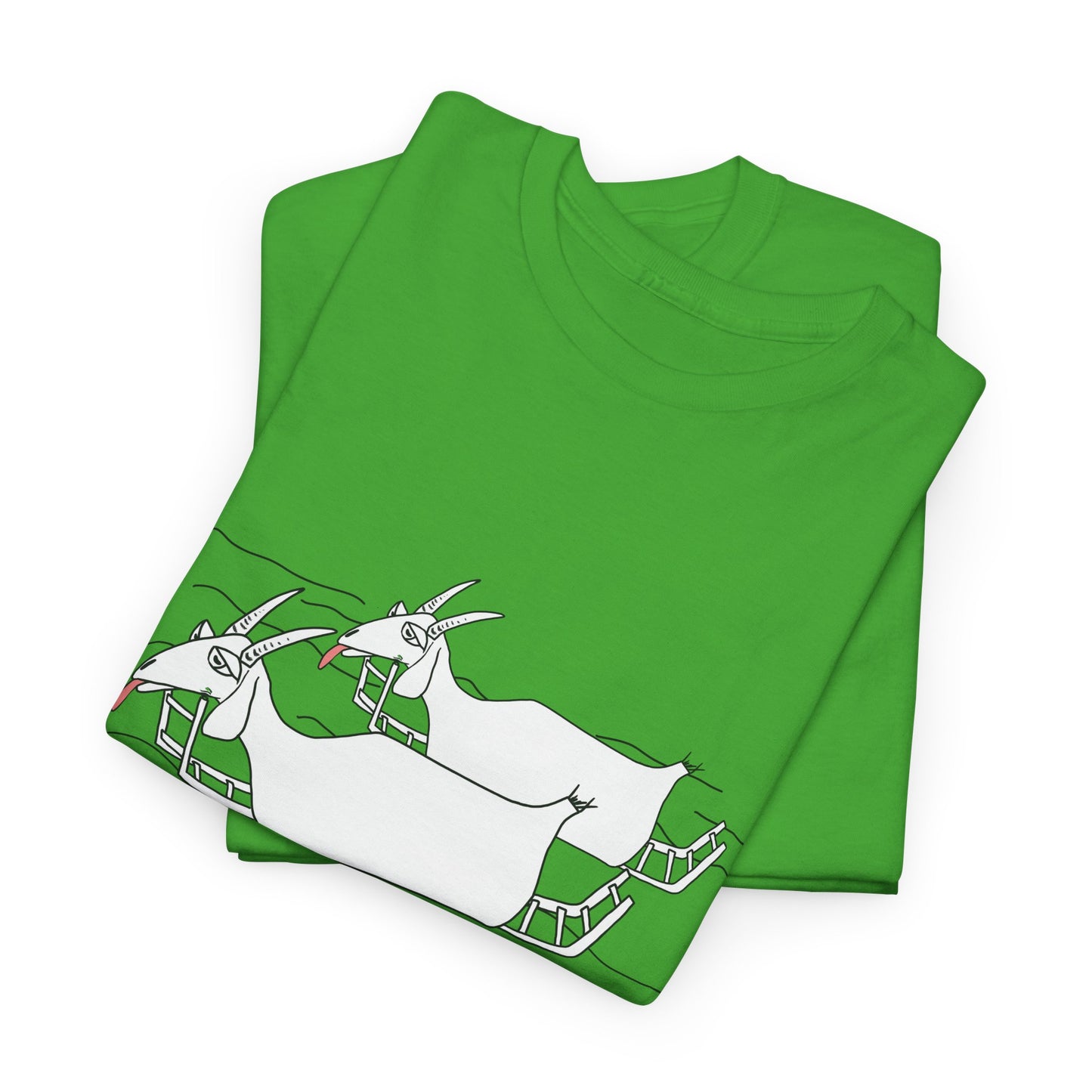 Just GOAT with the Flow - Unisex Heavy Cotton Tee by artist Marie Frederique