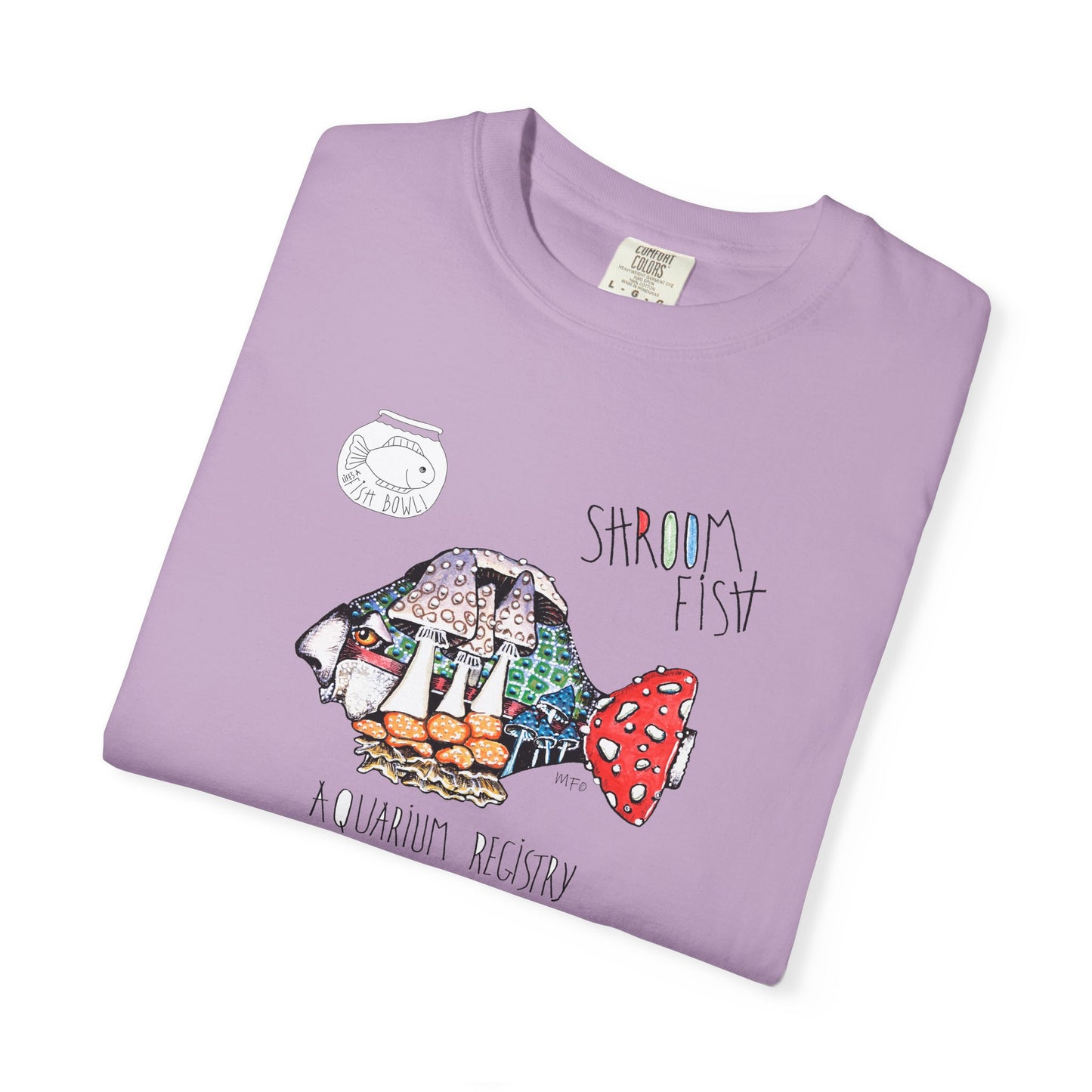 Mushroom Fish Unisex T-shirt - The Fishbowl Collection by artist Marie Frederique