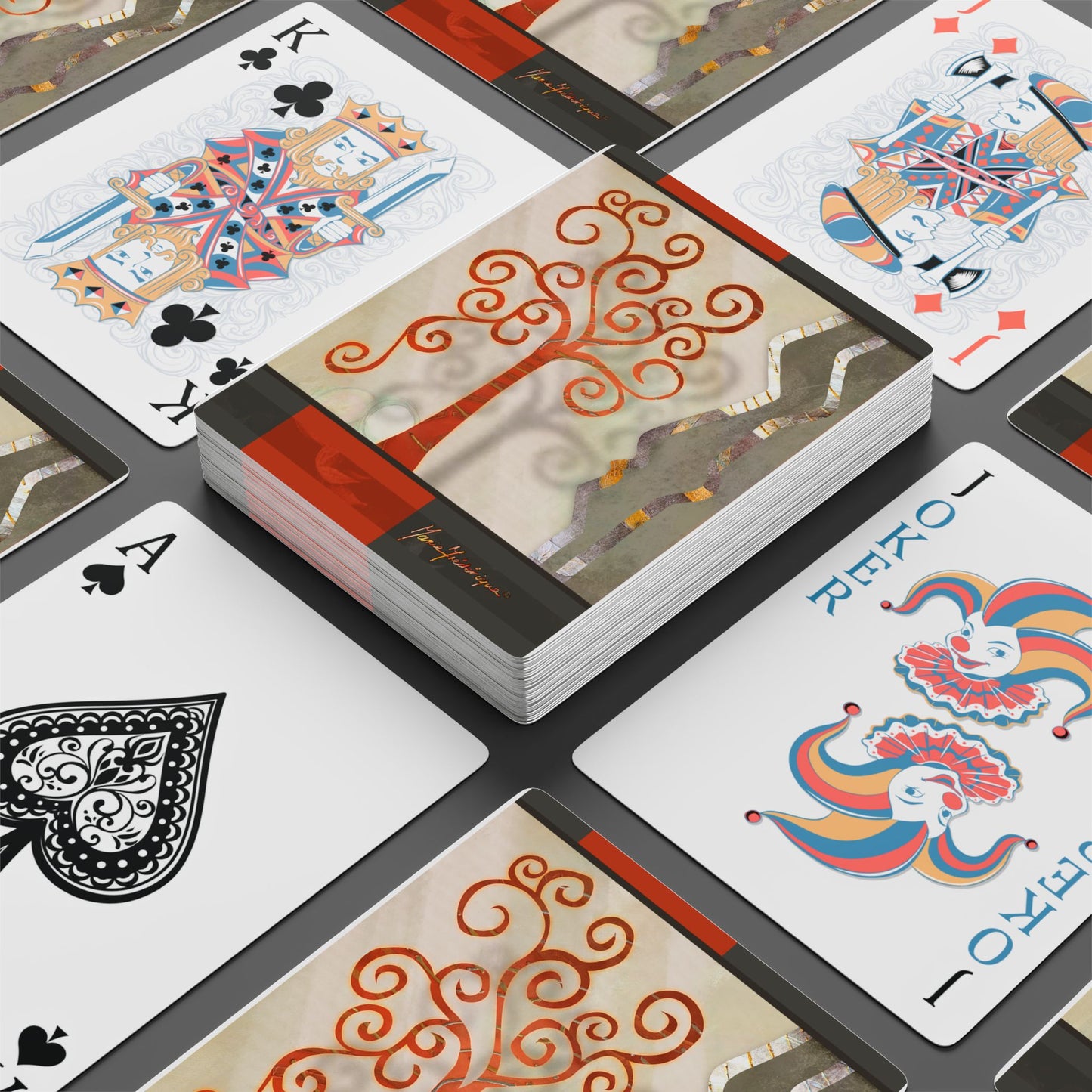 Jade Forest 2, Artistic Poker Playing Cards Set by artist Marie Frederique