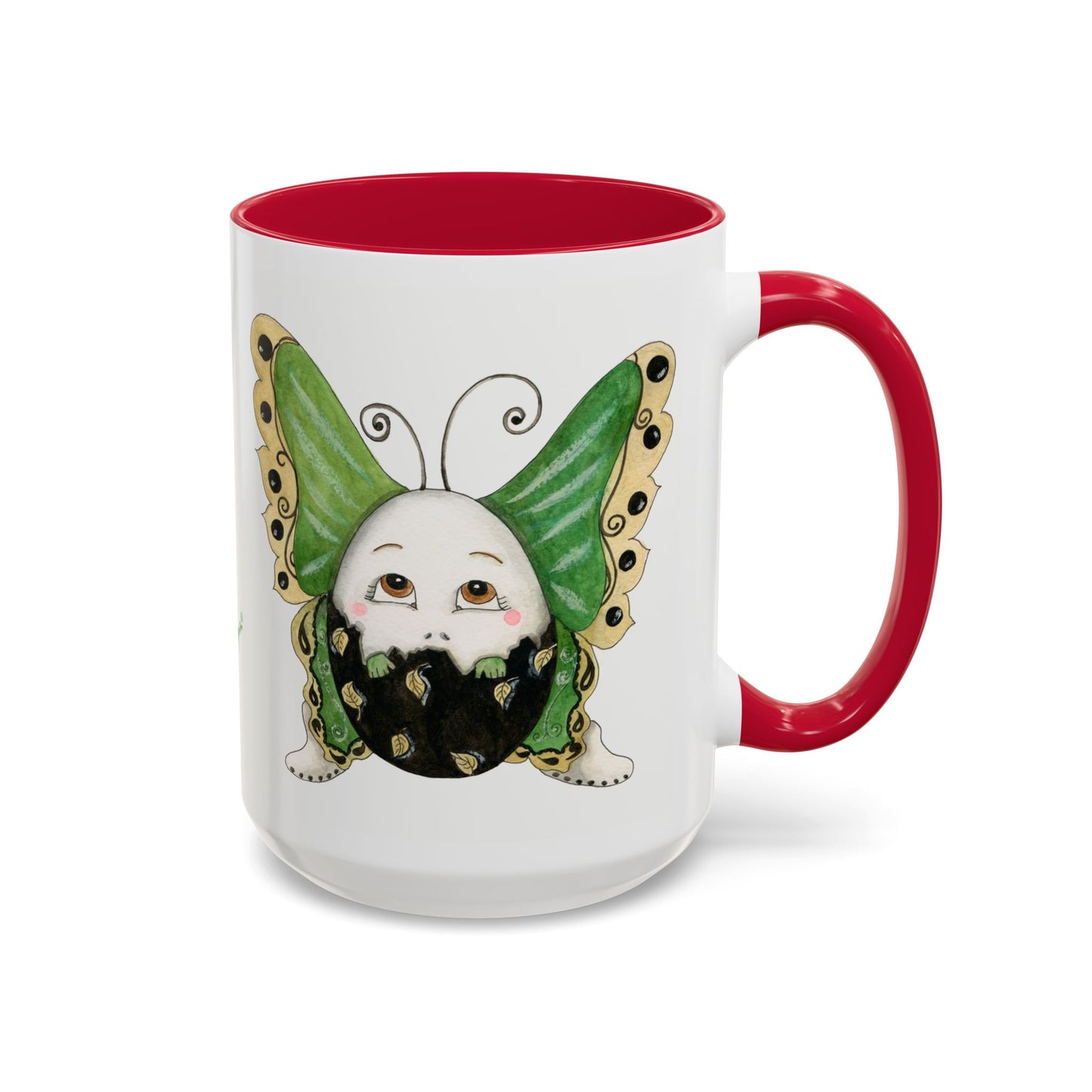 Whimsical Egg Butterfly 2 "Fly, baby fly", Colorful Mug by Artist Marie Frederique