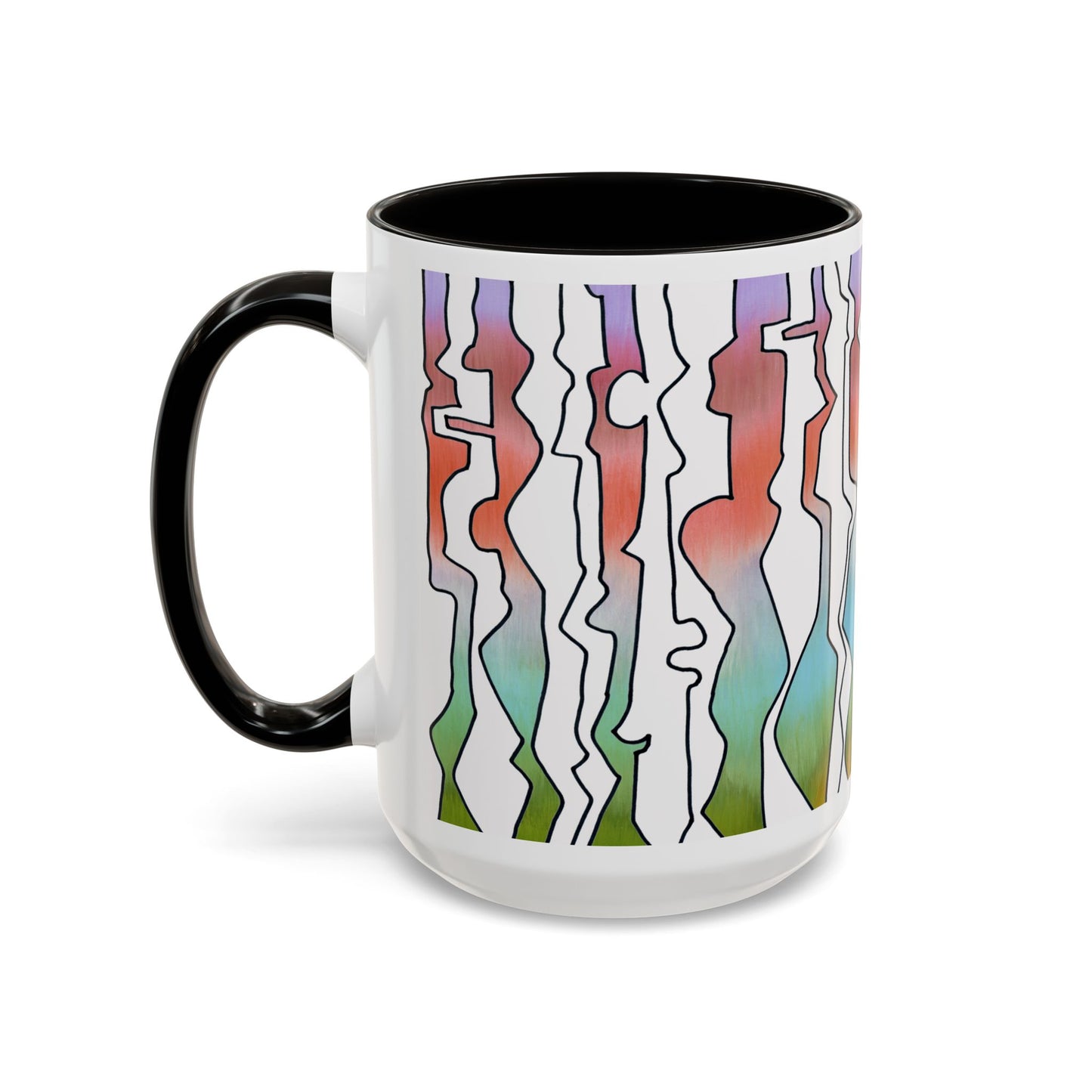 Abstract Art print in pastel colors, "Line Dancing" mug by Artist Marie Frederique