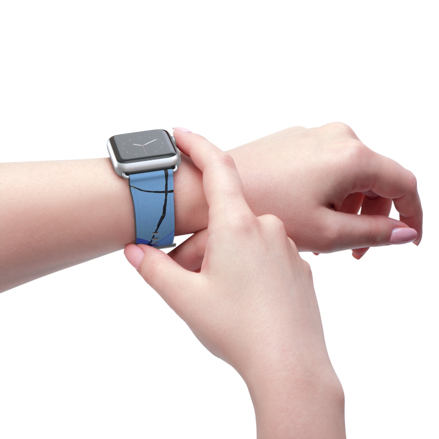 Abstract Series, Fun warm Blue tone faux leather Watch Band by artist Marie Frederique