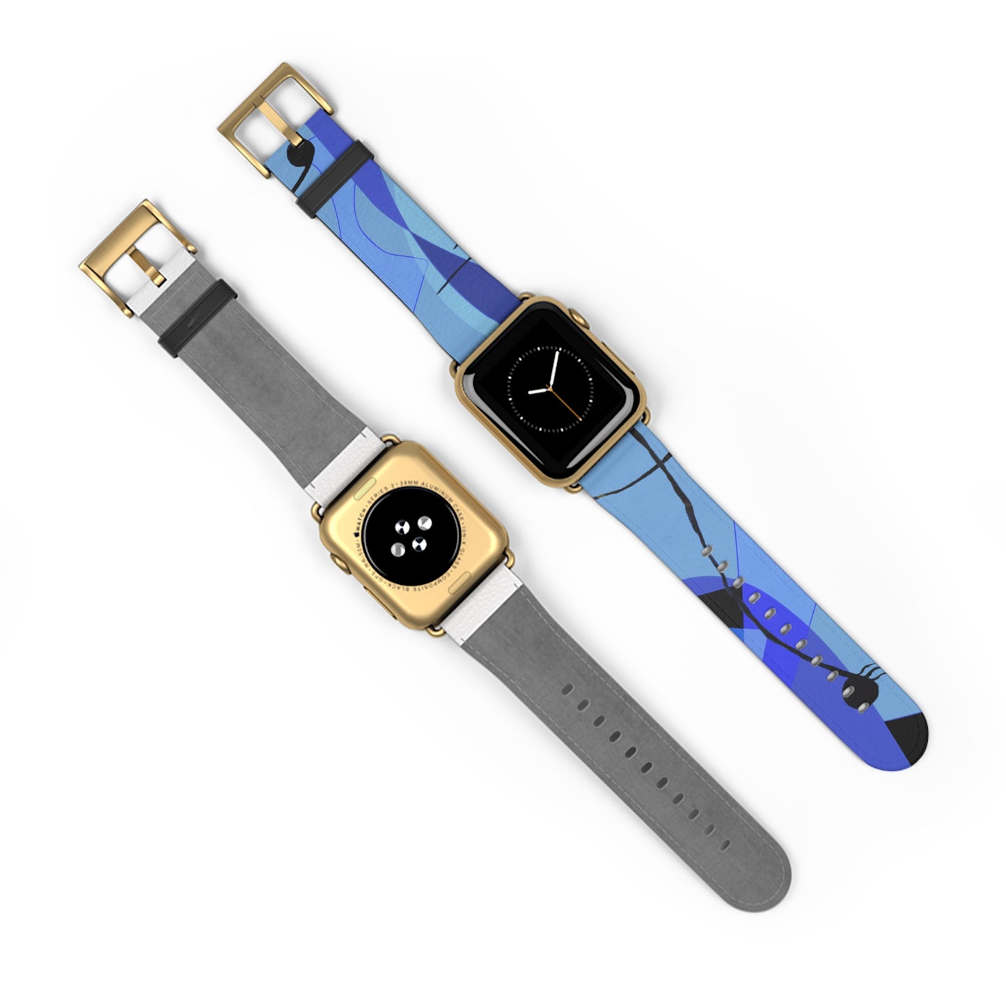 Abstract Series, Fun warm Blue tone faux leather Watch Band by artist Marie Frederique