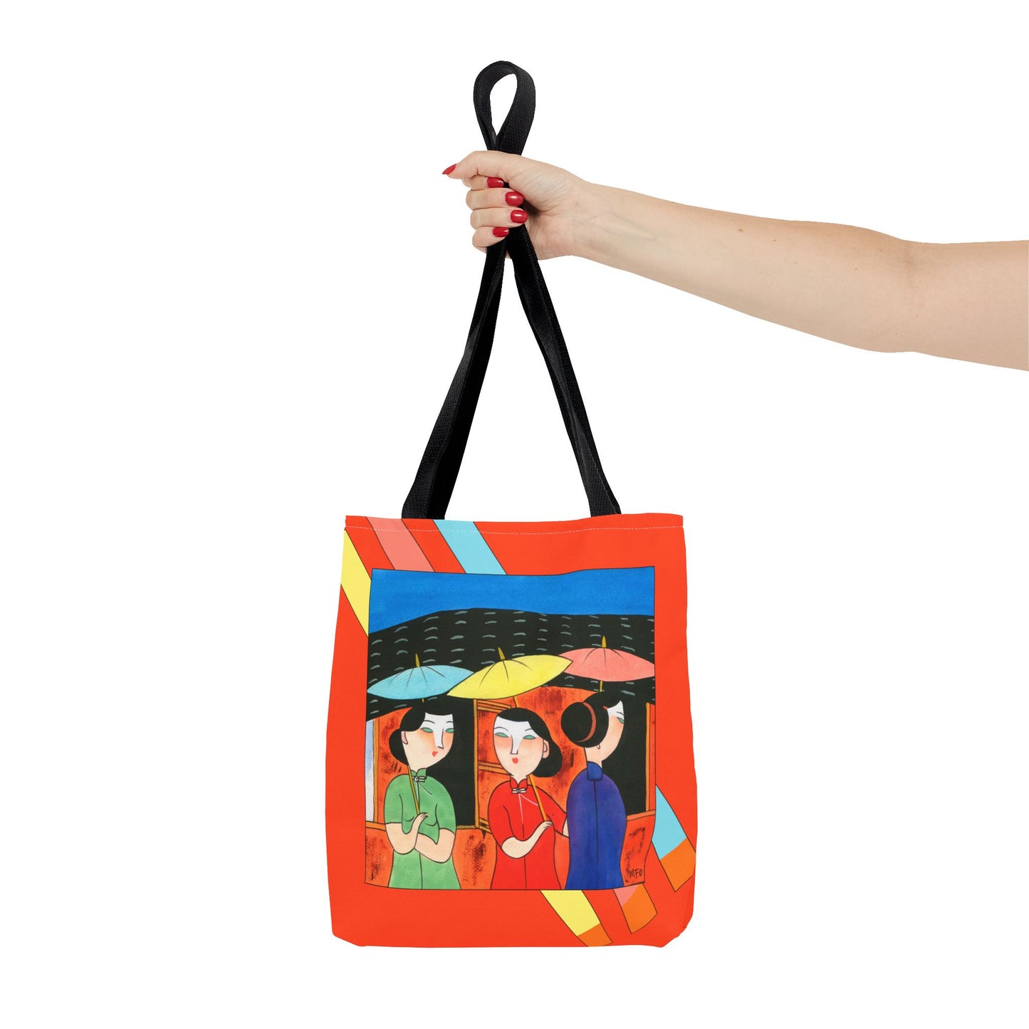 Vibrant Modern Art Tote Bag by artist Marie Frederique