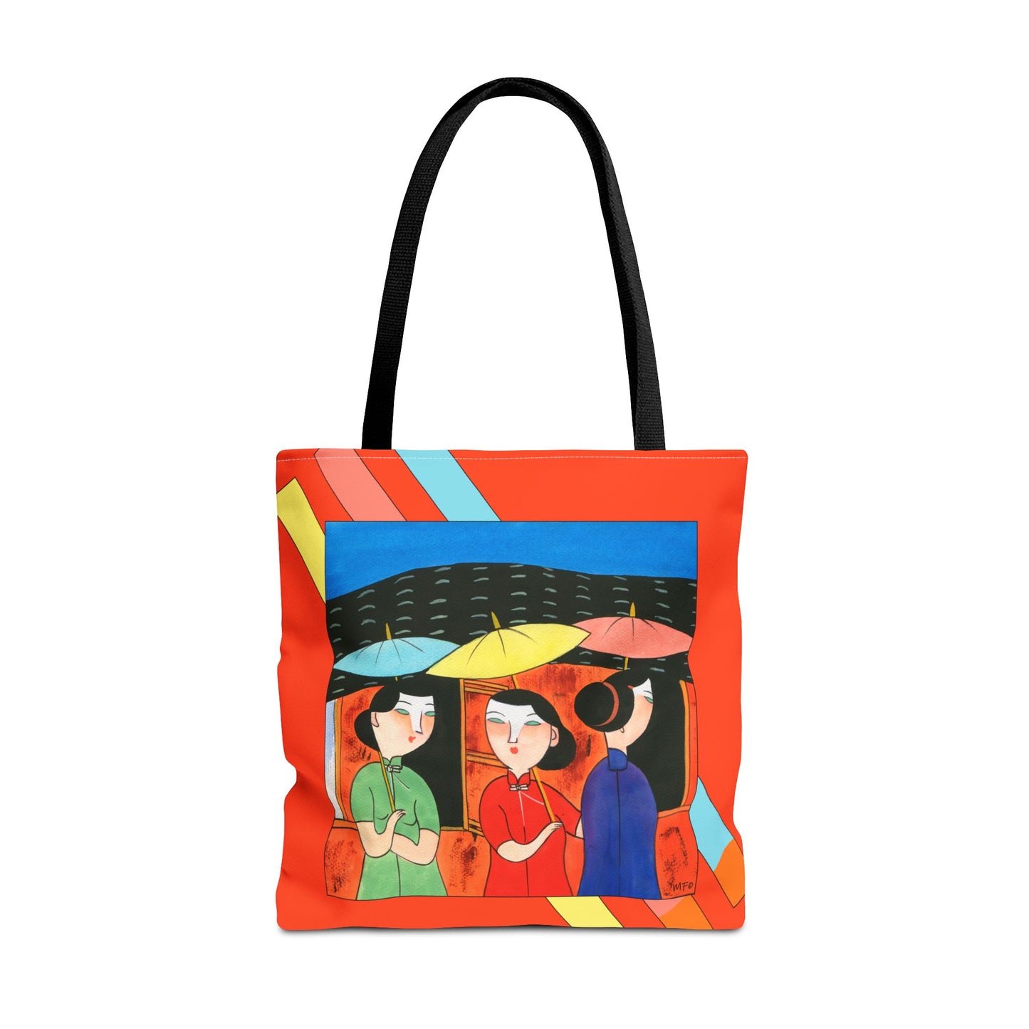 Vibrant Modern Art Tote Bag by artist Marie Frederique