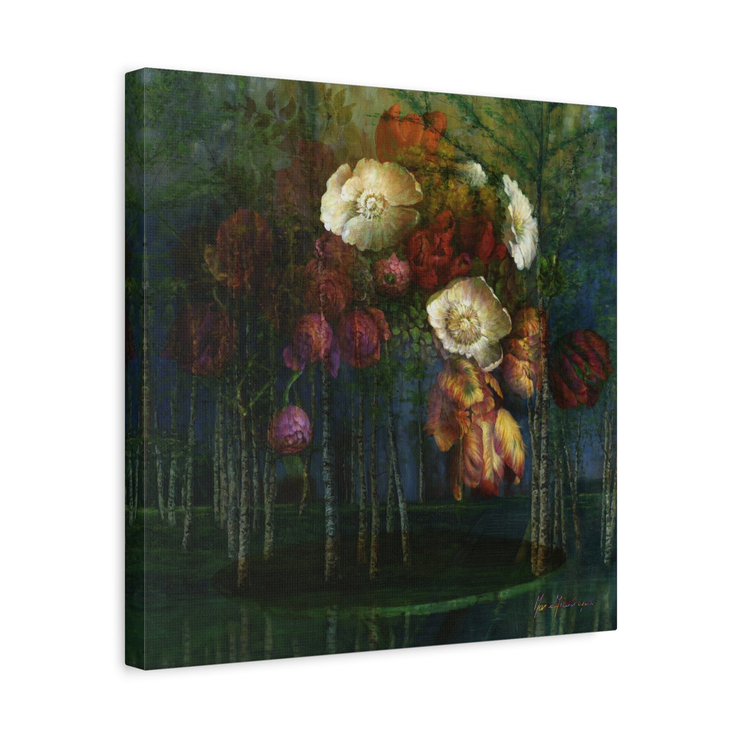 Floral, Suspended Garden Canvas Art Print by artist Marie Frederique