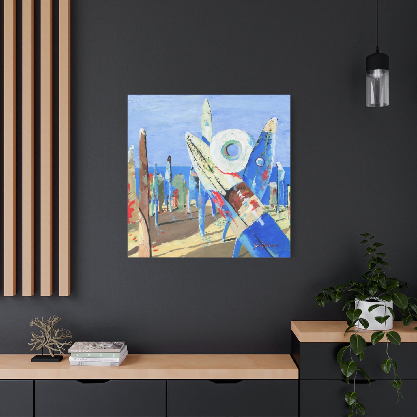 Beach Party 1, Abstract Canvas Wall Art, by artist Marie Frederique