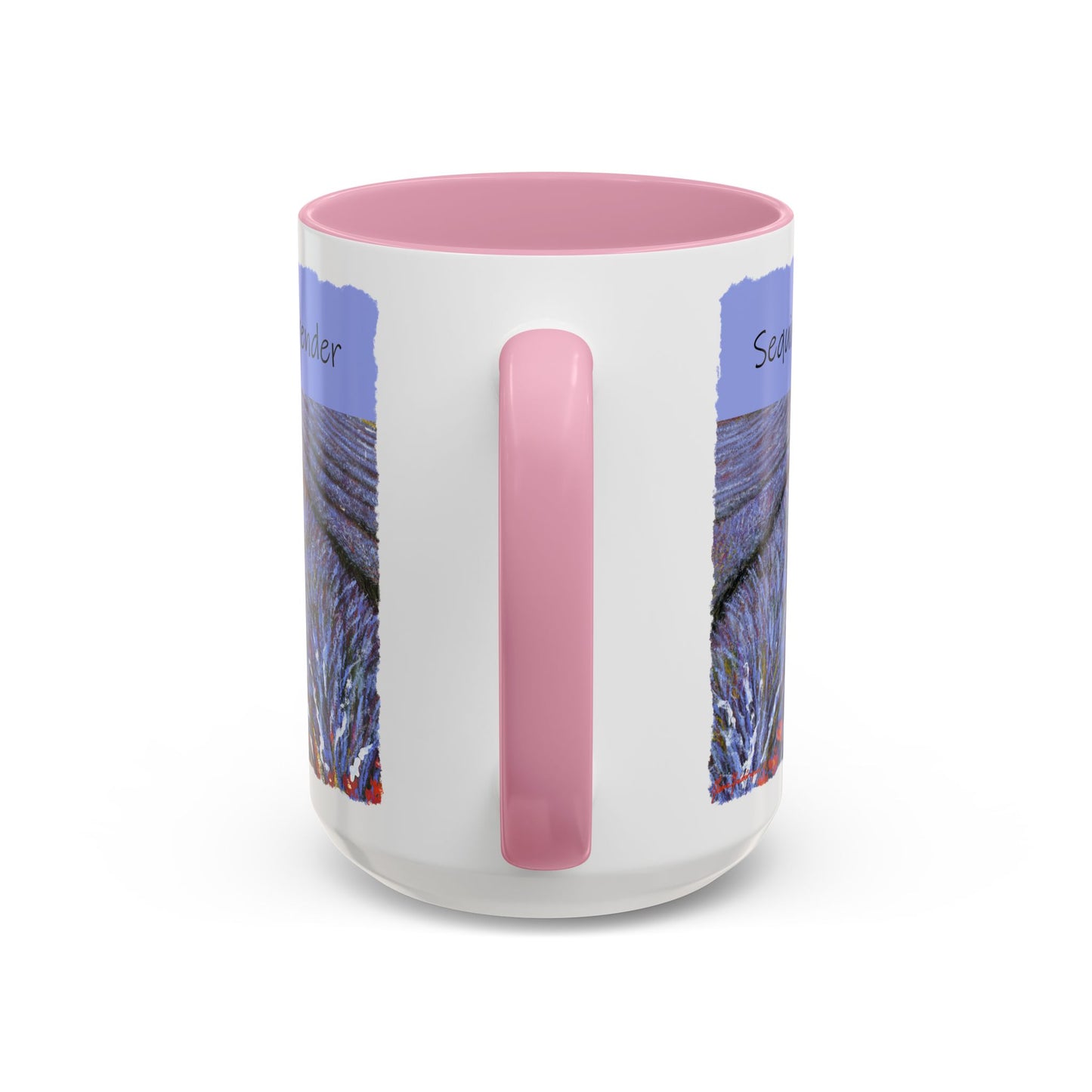 Lavender field Mug, Meet Me in the Fields Coffee Cup, by artist Marie Frederique