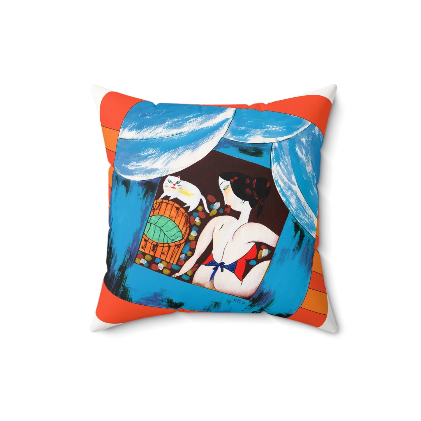 Exotic Sassy Cat Lady - Modern Naive Art Decor by artist Marie Frederique