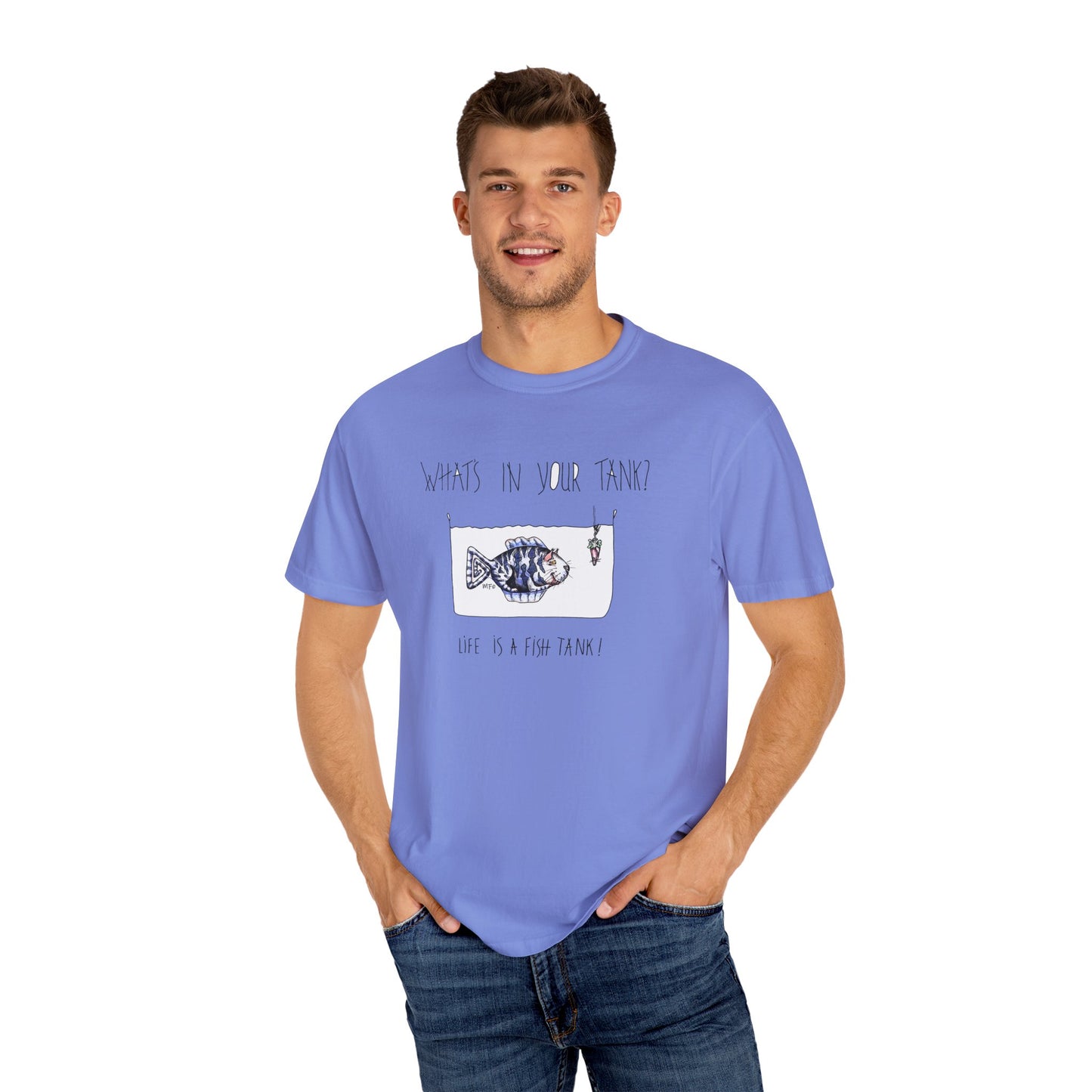 Fish Tank Collection, Cat Fish Aquarium T-Shirt by artist Marie Frederique
