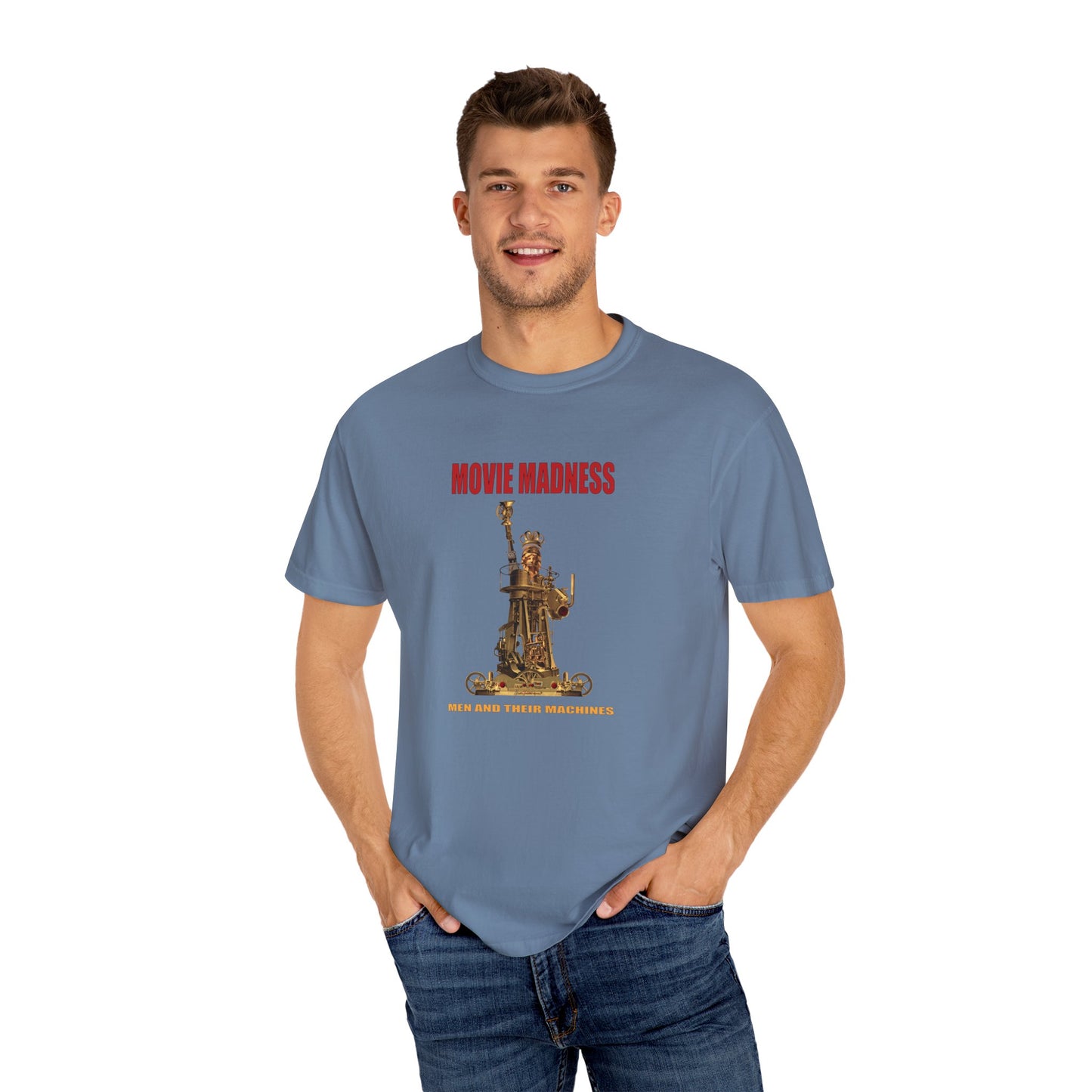 Movie Madness T-shirt - Statue of liberty made from machine parts by artist Marie Frederique