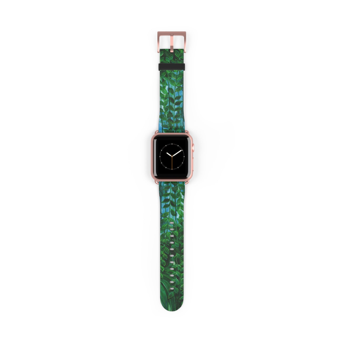Blue Planet Series, Jungle leaves faux leather Watch Band by artist Marie Frederique