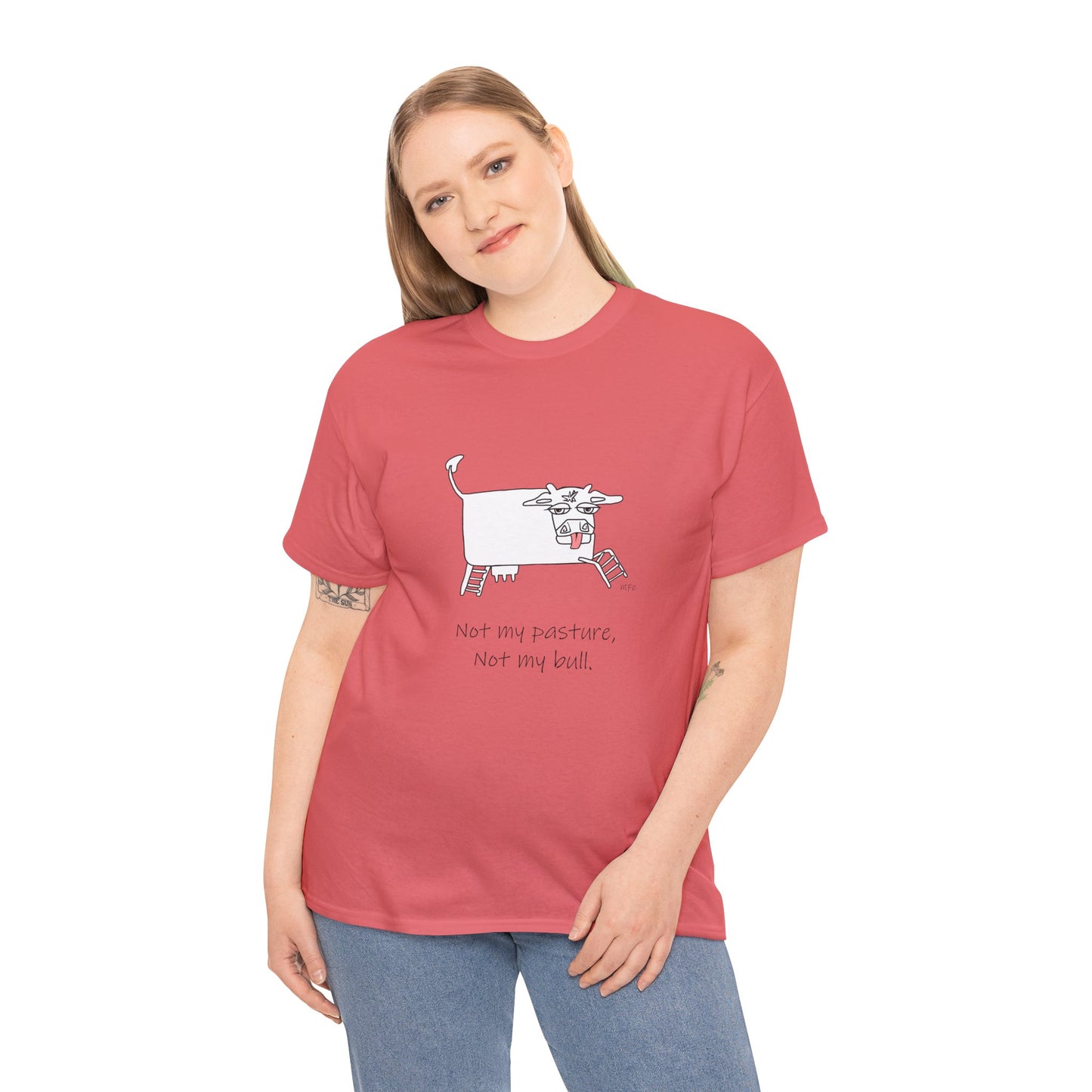 Funny Cow Graphic Tee - "Not My Pasture, Not My Bull" Unisex Heavy Cotton T-Shirt