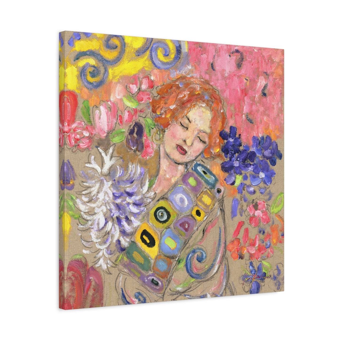 Rose 1 - Flower Girl Stretched Canvas Print by artist Marie Frederique