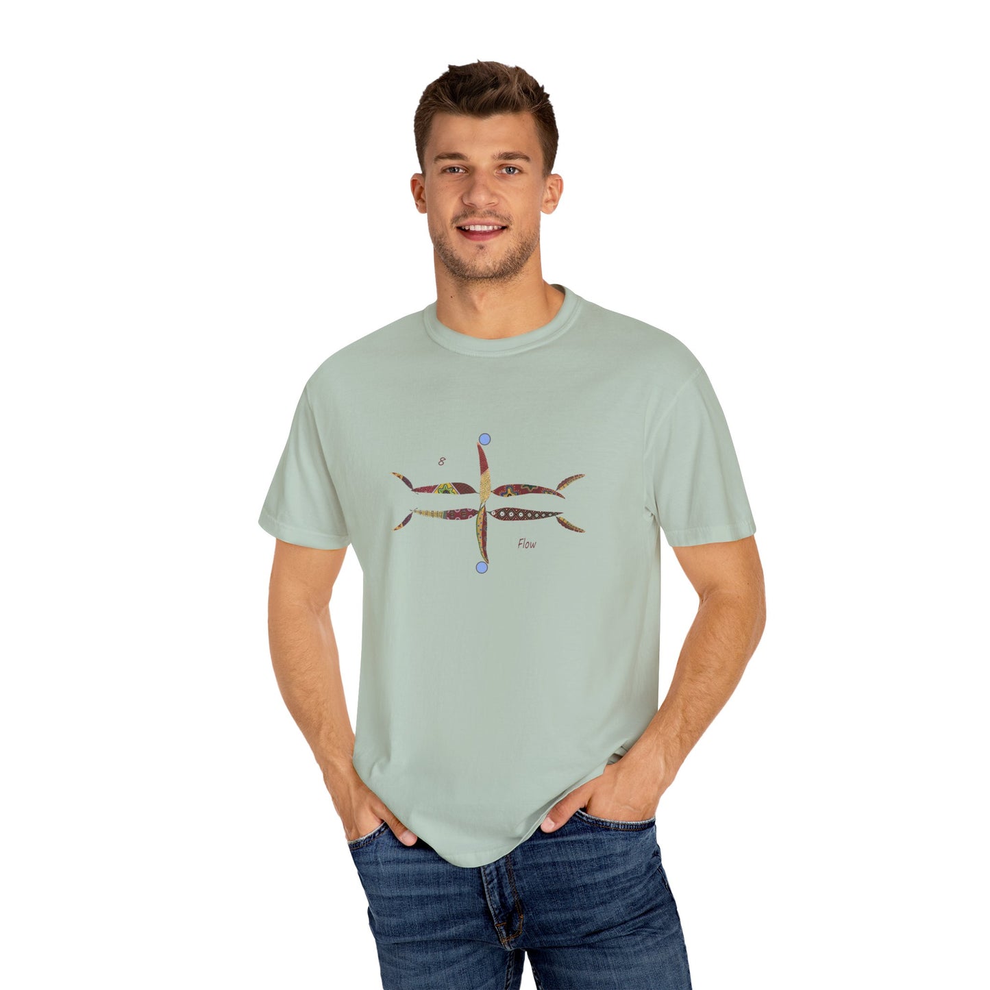 Essassani symbol # 8 "Flow" - Unisex Garment-Dyed T-shirt by Artist Marie Frederique