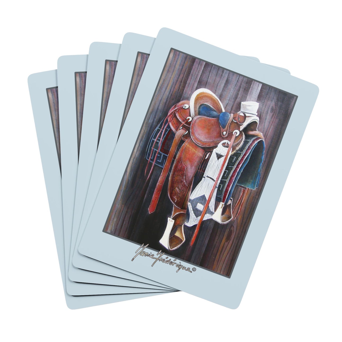 Western saddle playing card deck Elegant Ace of Spades Design by artist Marie Frederique