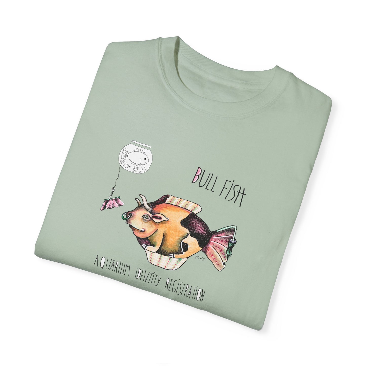 Bull Fish Unisex T-shirt - The Fishbowl Collection by artist Marie Frederique