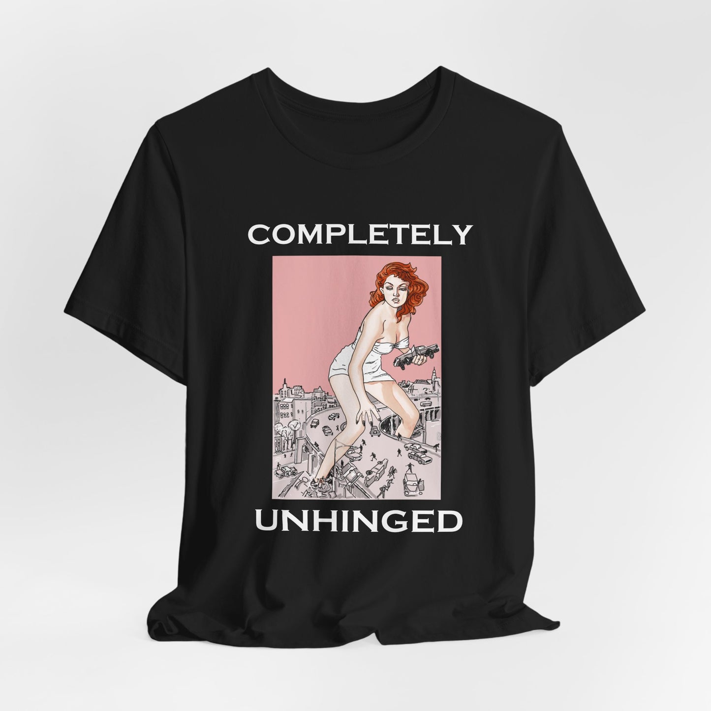 Completely Unhinged Retro Short Sleeve Tee by artist Marie Frederique