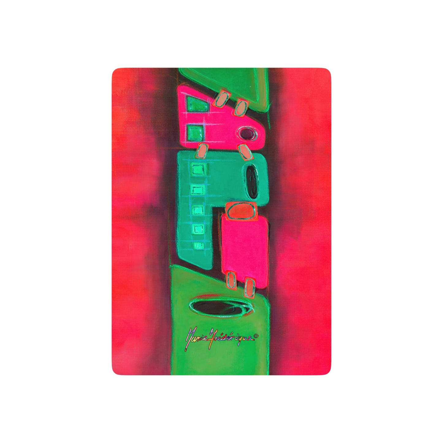 Abstract Train 4 Poker/Bridge Playing Cards Set - Unique Designs for Game Night by artist Marie Frederique