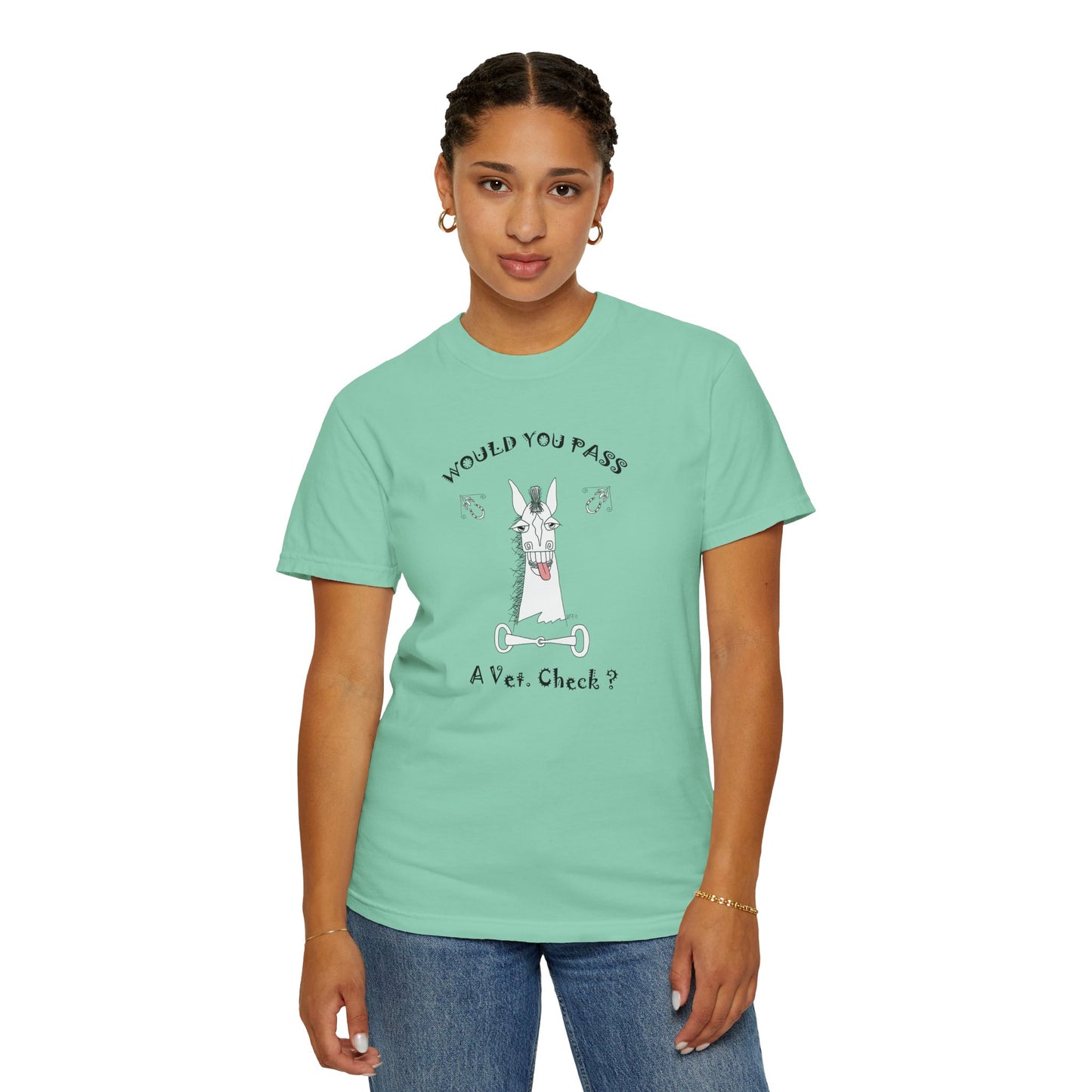 Funny Horse Vet Check T-Shirt by artist Marie Frederique