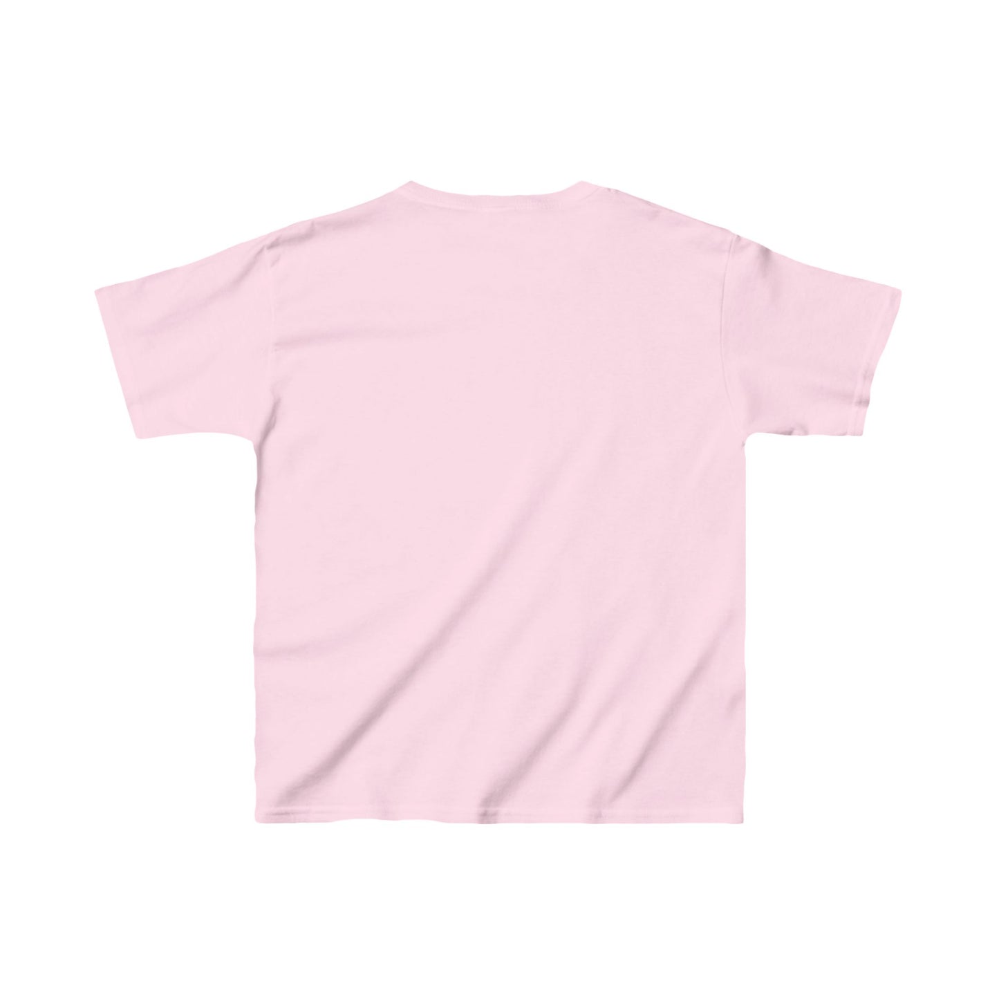 Child with a sailboat in a triangle of pastel painted leaves symbolizing Manifestation - Kids Heavy Cotton™ Tee by artist Marie Frederique