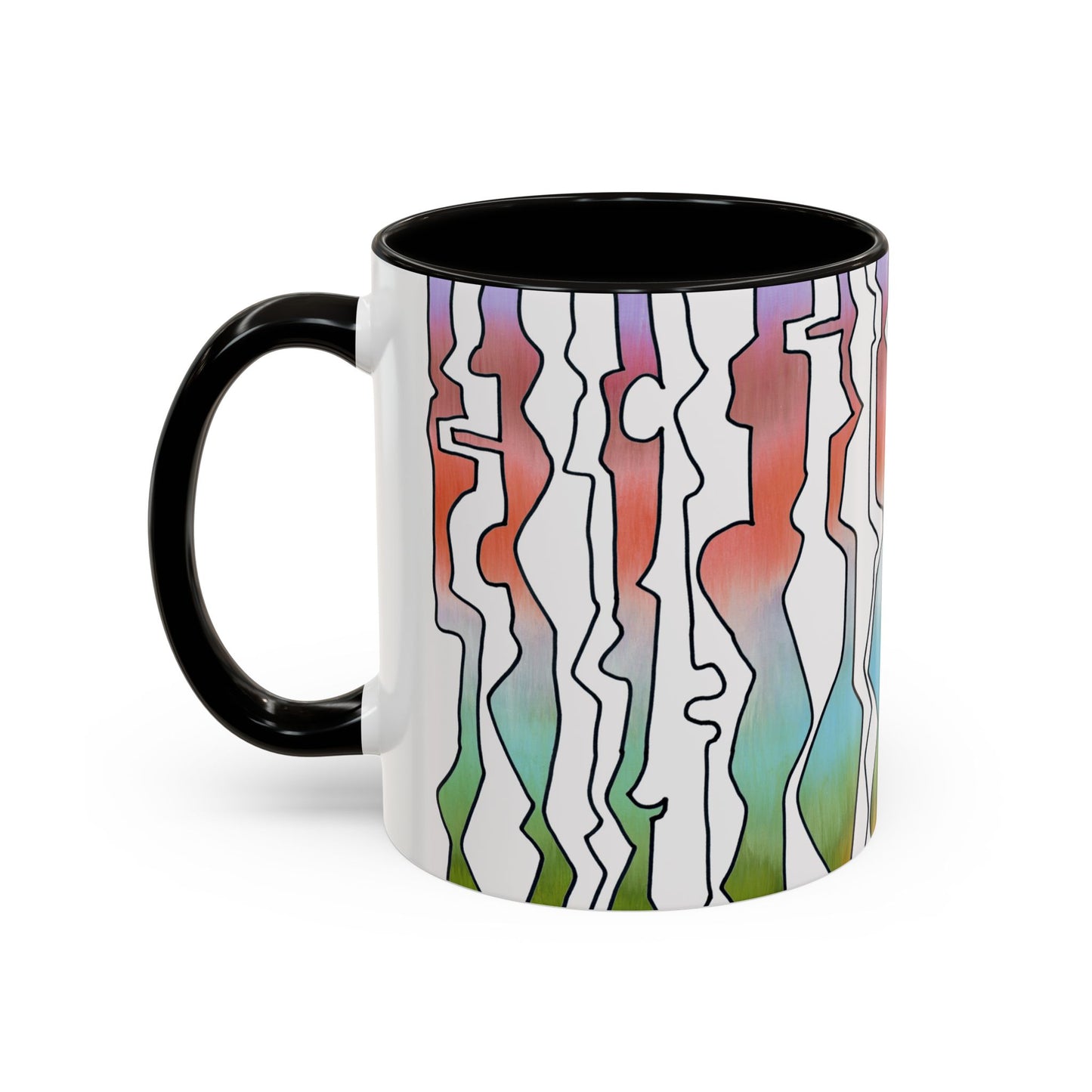 Abstract Art print in pastel colors, "Line Dancing" mug by Artist Marie Frederique