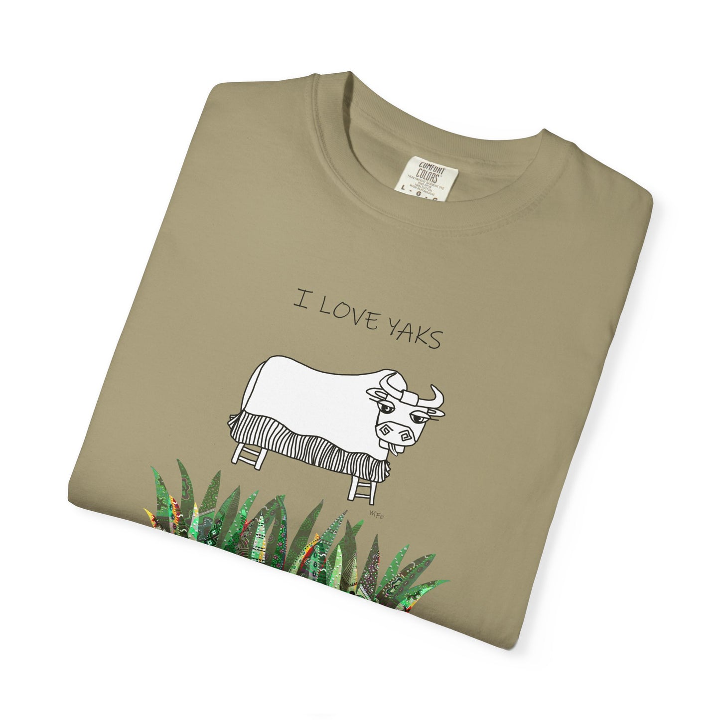 I love Yaks, Unisex Garment-Dyed T-shirt by artist Marie Frederique