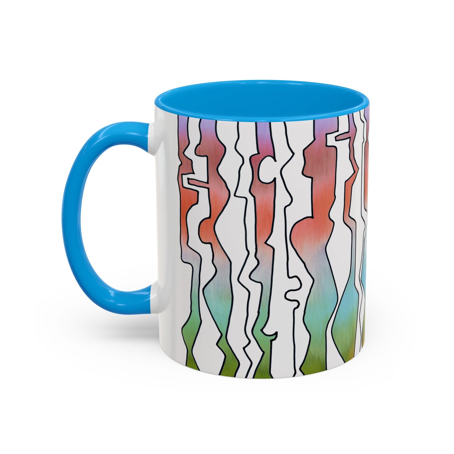 Abstract Art print in pastel colors, "Line Dancing" mug by Artist Marie Frederique