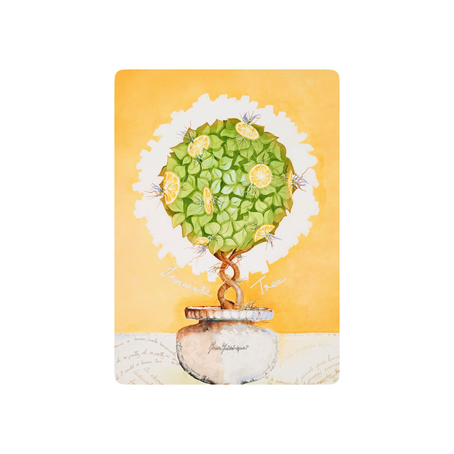 Playing Cards - Orchard Yellow Lemonade Tree, Bridge/Poker Cards with Vibrant Colors and Intricate Design by artist Marie Frederique