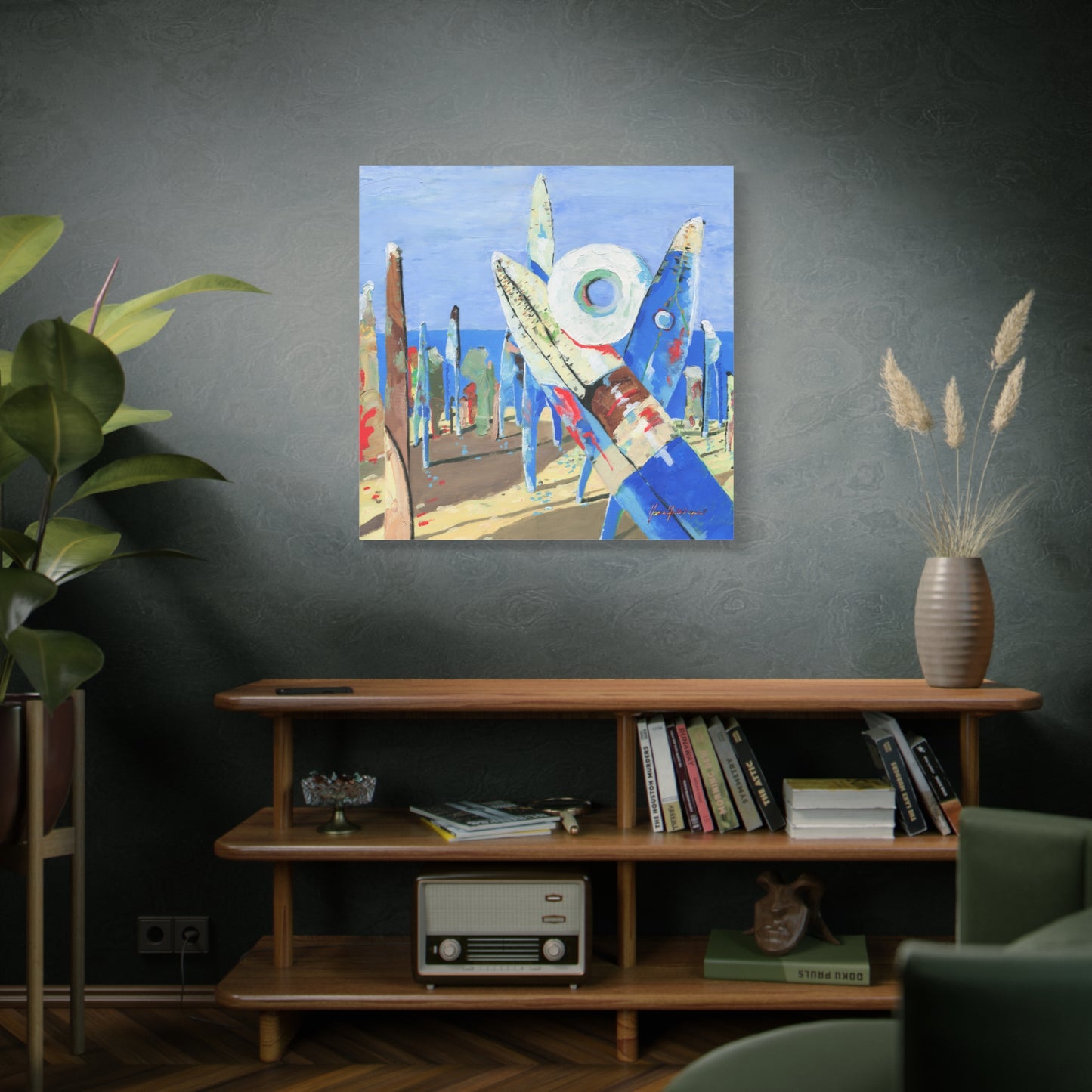 Beach Party 1, Abstract Canvas Wall Art, by artist Marie Frederique