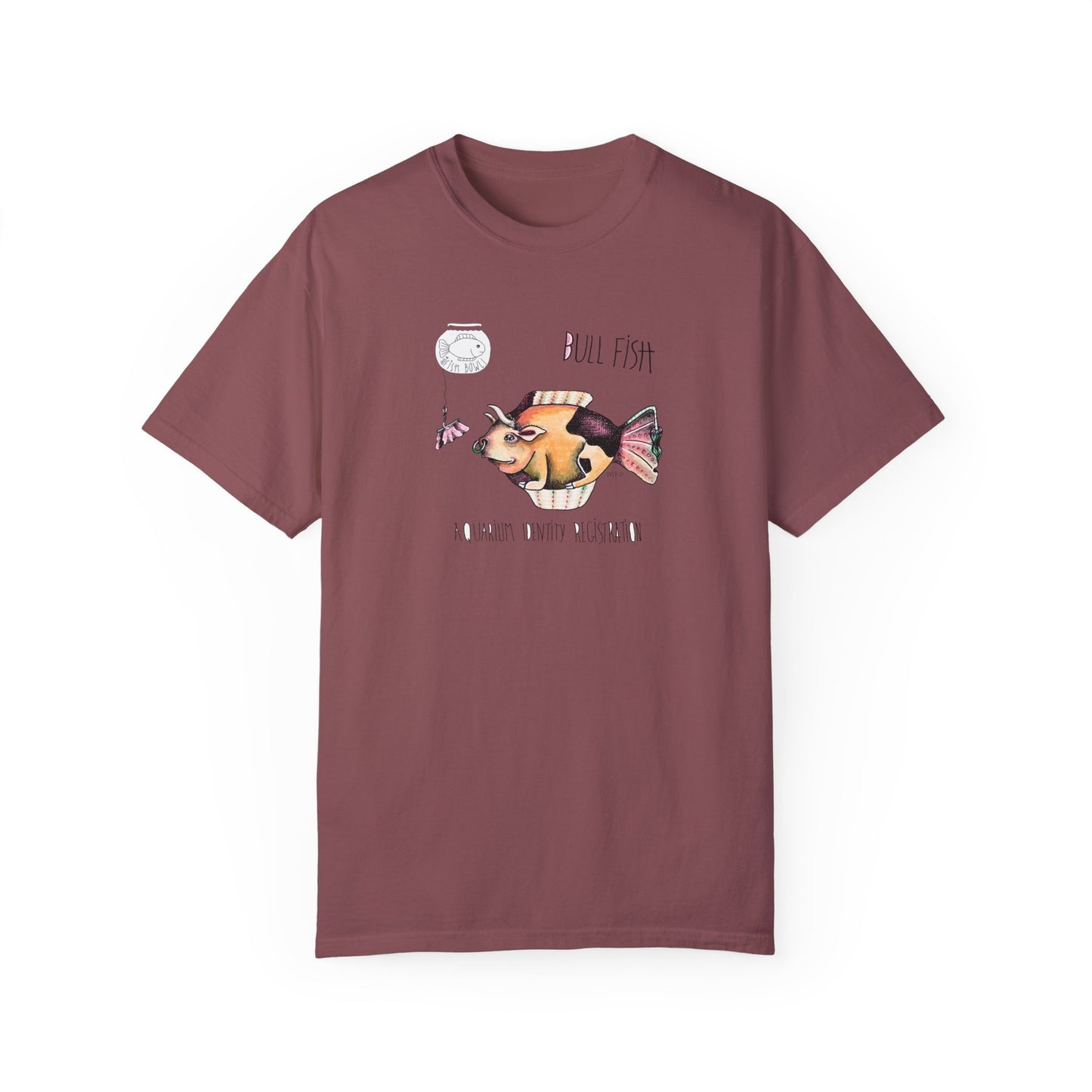 Bull Fish Unisex T-shirt - The Fishbowl Collection by artist Marie Frederique