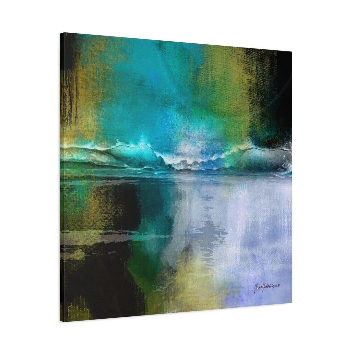 Full Moon Beach, Stretched Canvas Print by artist Marie Frederique