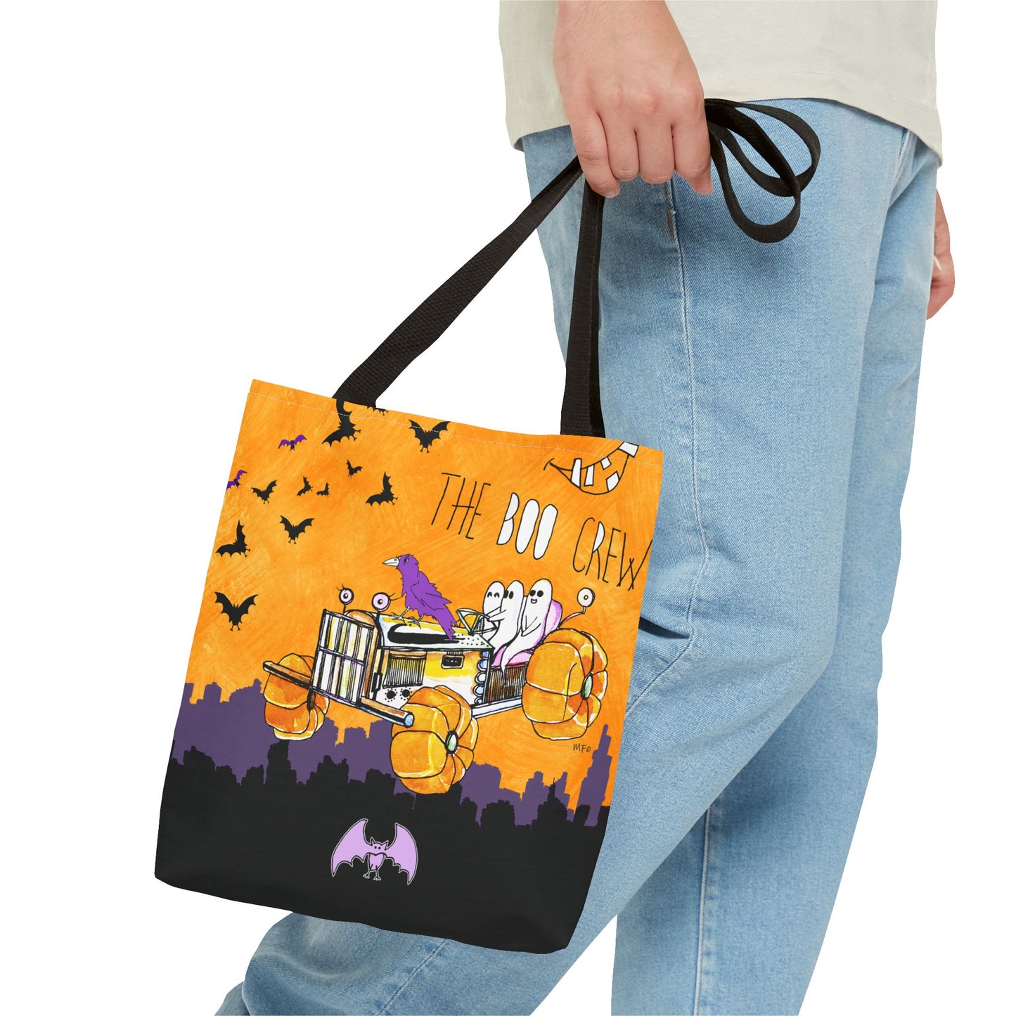 Halloween Tractor Boo Crew, Tote Bag by artist Marie Frederique