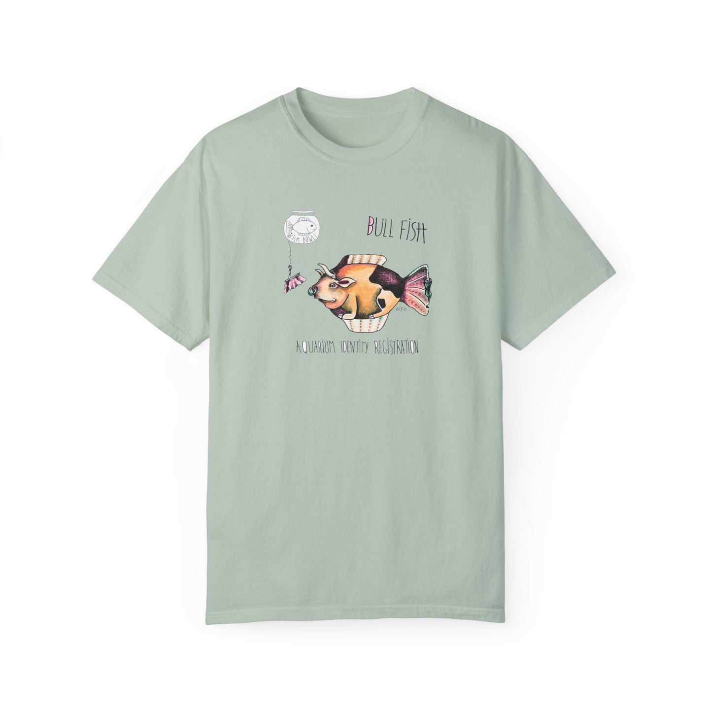 Bull Fish Unisex T-shirt - The Fishbowl Collection by artist Marie Frederique