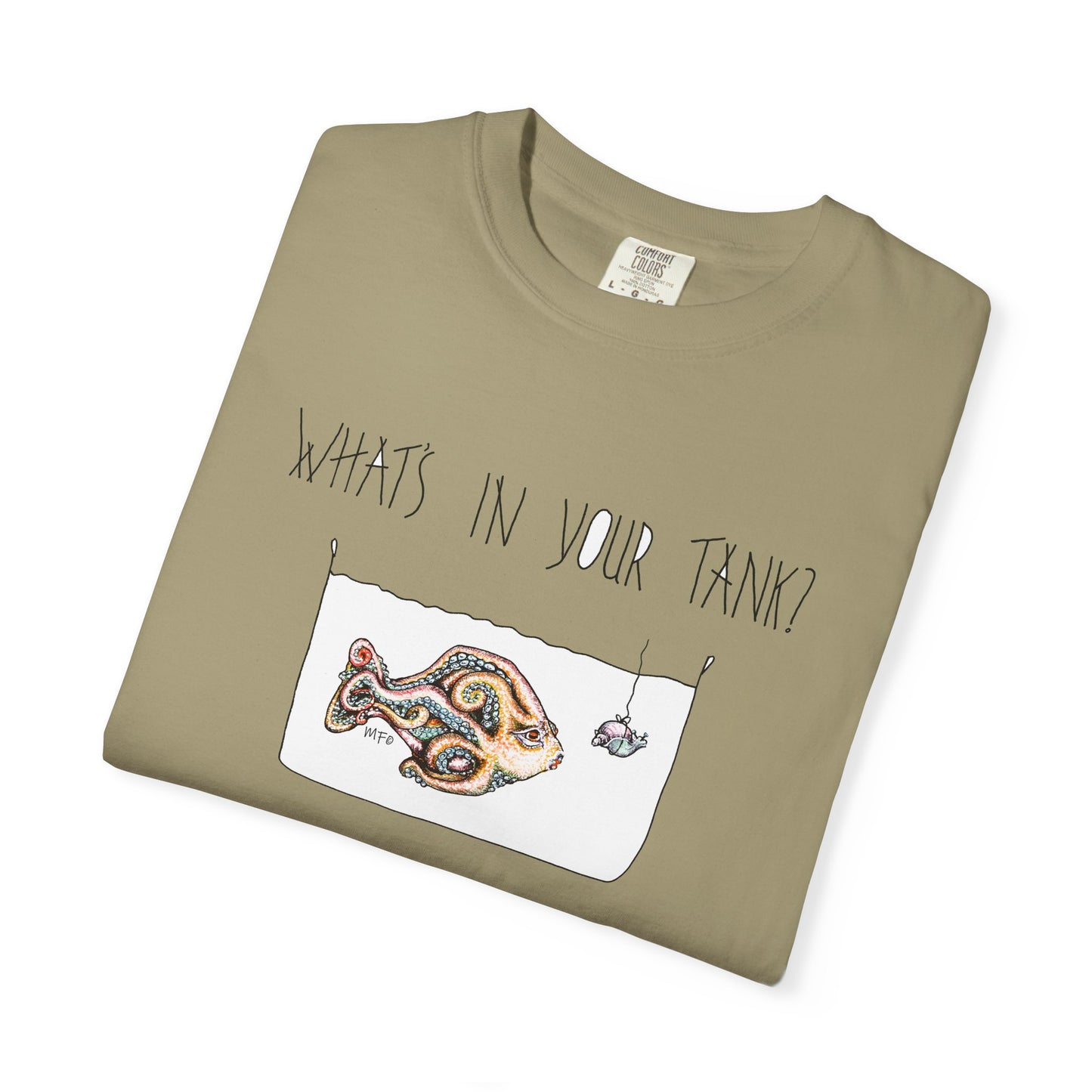 Fish Tank Collection, Octopus Fish Aquarium T-Shirt by artist Marie Frederique