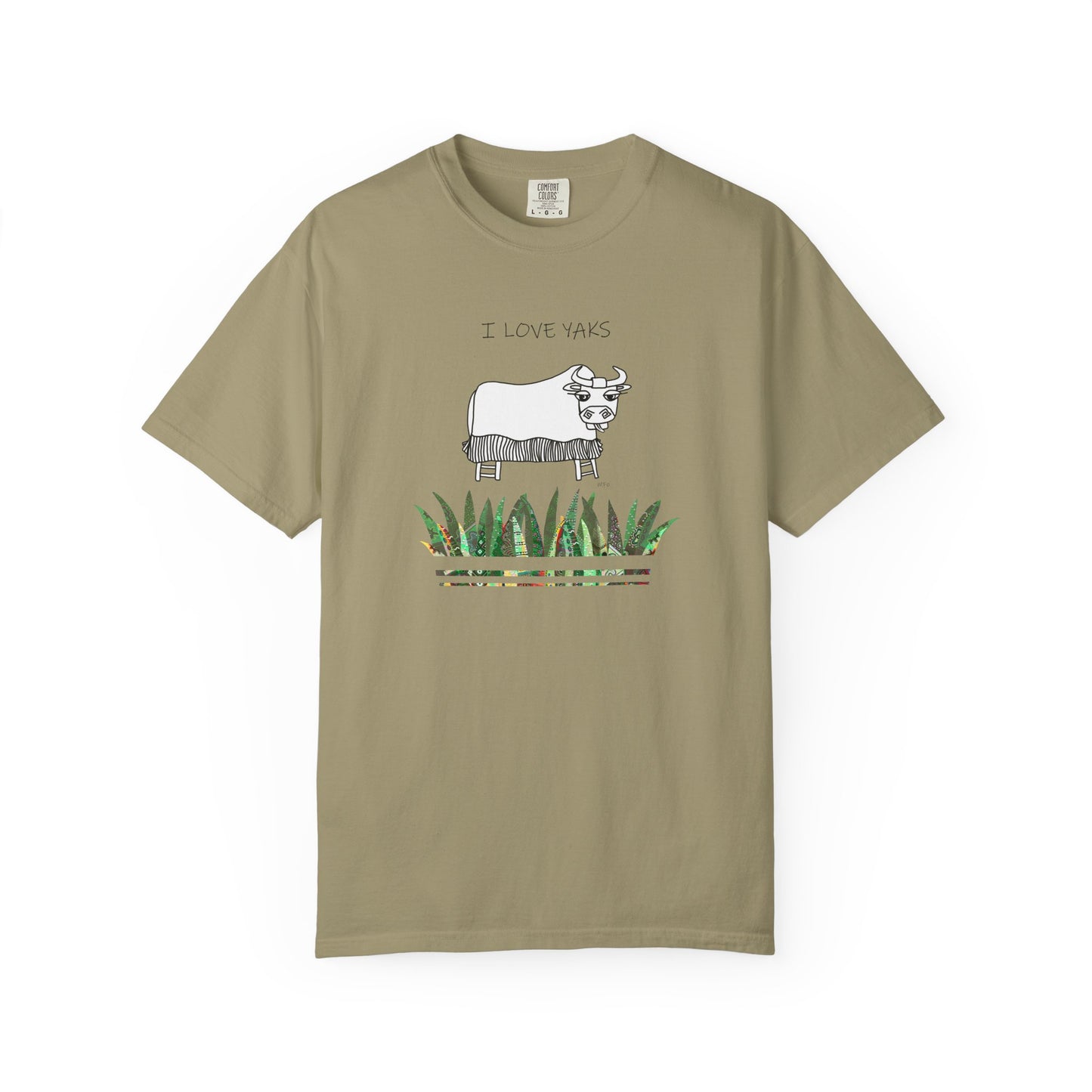 I love Yaks, Unisex Garment-Dyed T-shirt by artist Marie Frederique