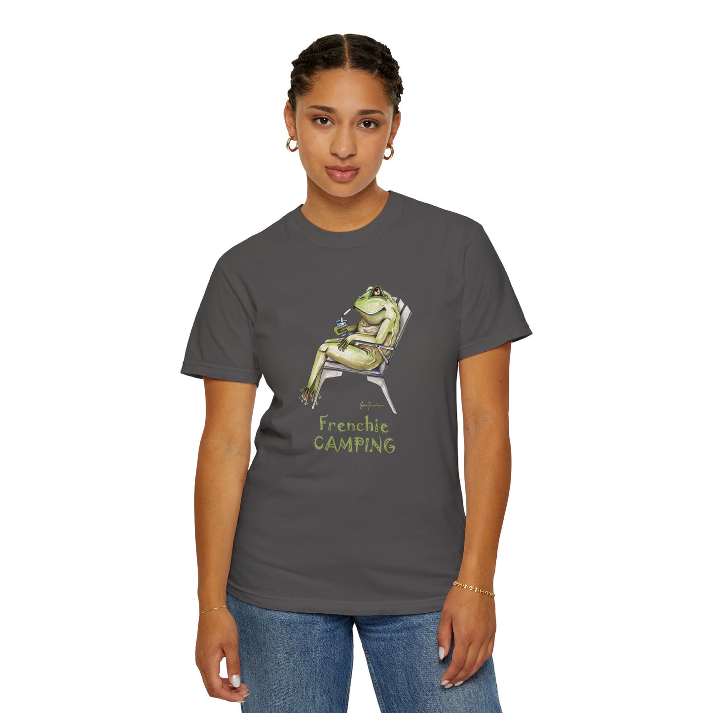 Frog Camping T-Shirt by artist Marie Frederique