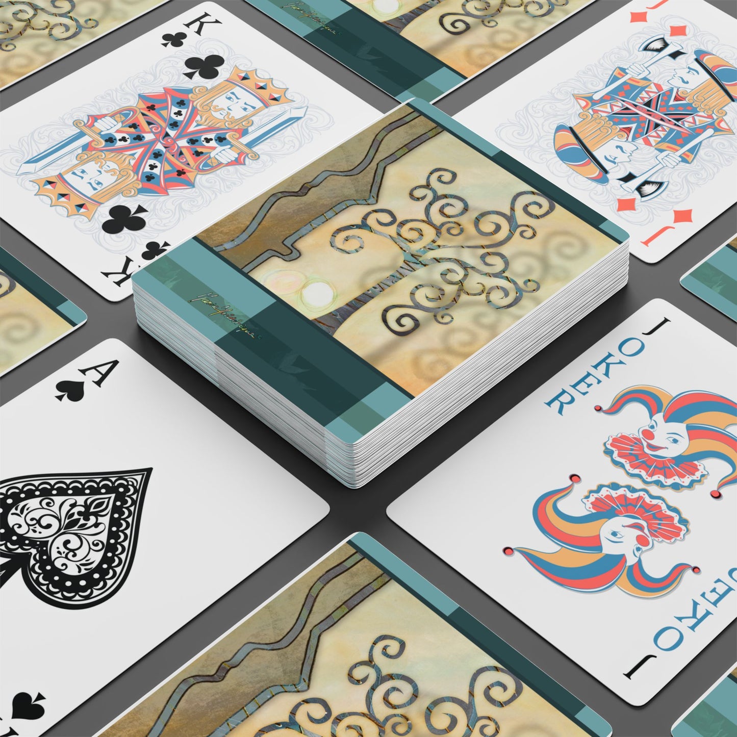 Jade Forest, Artistic Poker Playing Cards Set by artist Marie Frederique