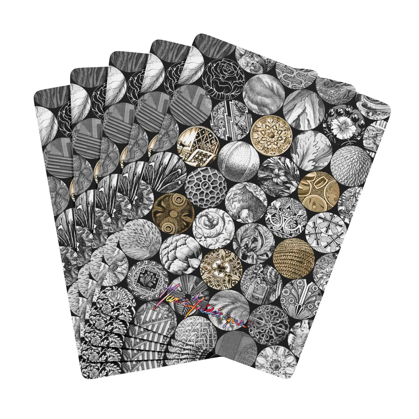 Mosaic Gold Medallions, Elegant Poker Playing Cards – Unique Design for Game Nights by artist Marie Frederique