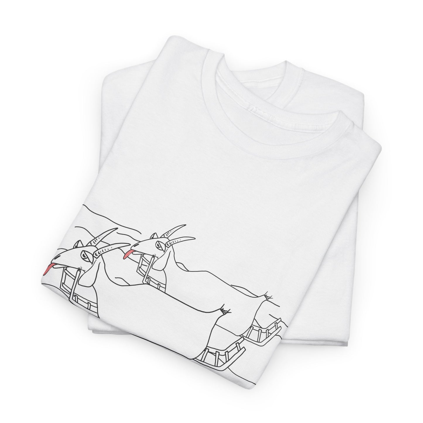 Just GOAT with the Flow - Unisex Heavy Cotton Tee by artist Marie Frederique