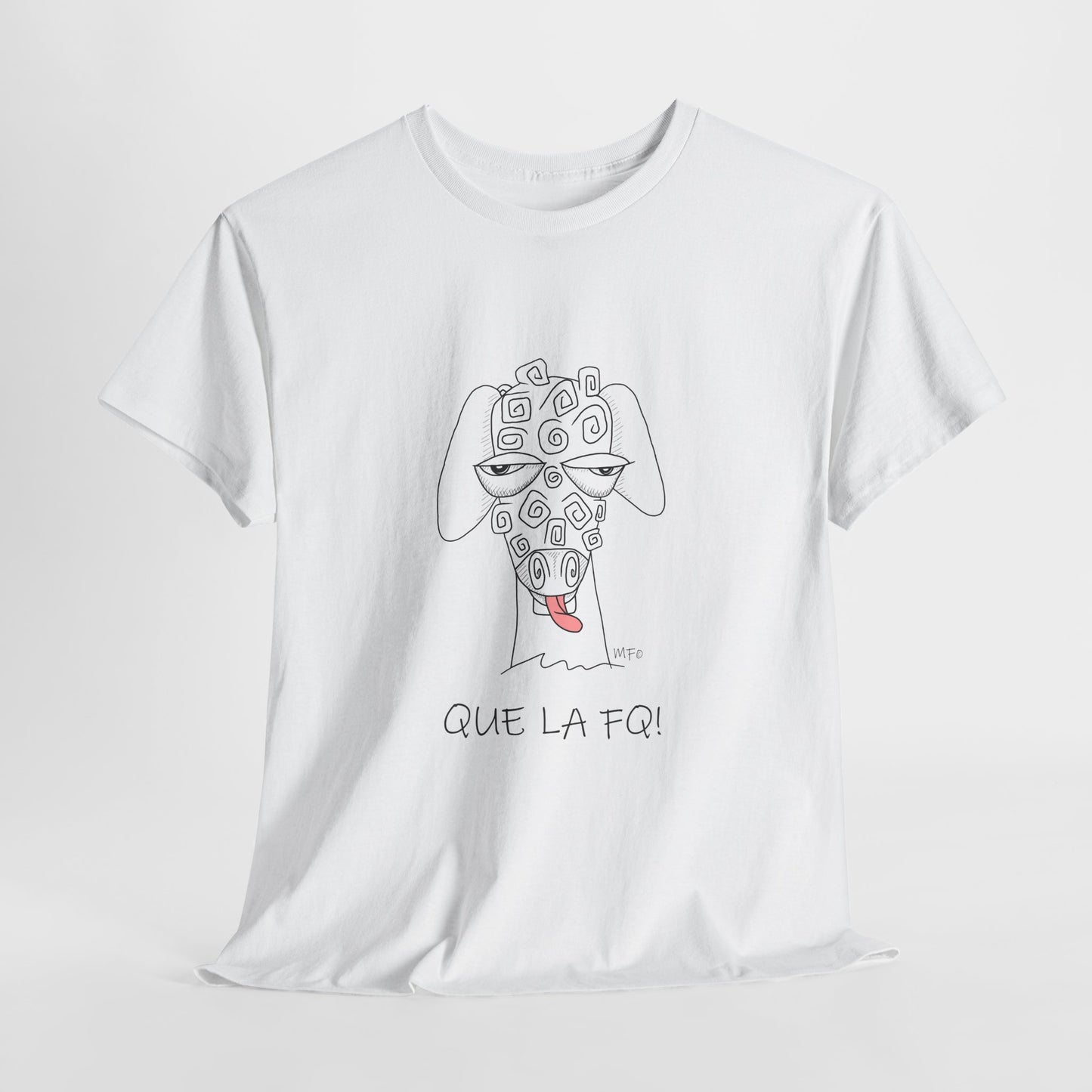 Adult Humor "QUE LA FQ!" Sheep's face - Unisex Heavy Cotton Tee by artist Marie Frederique