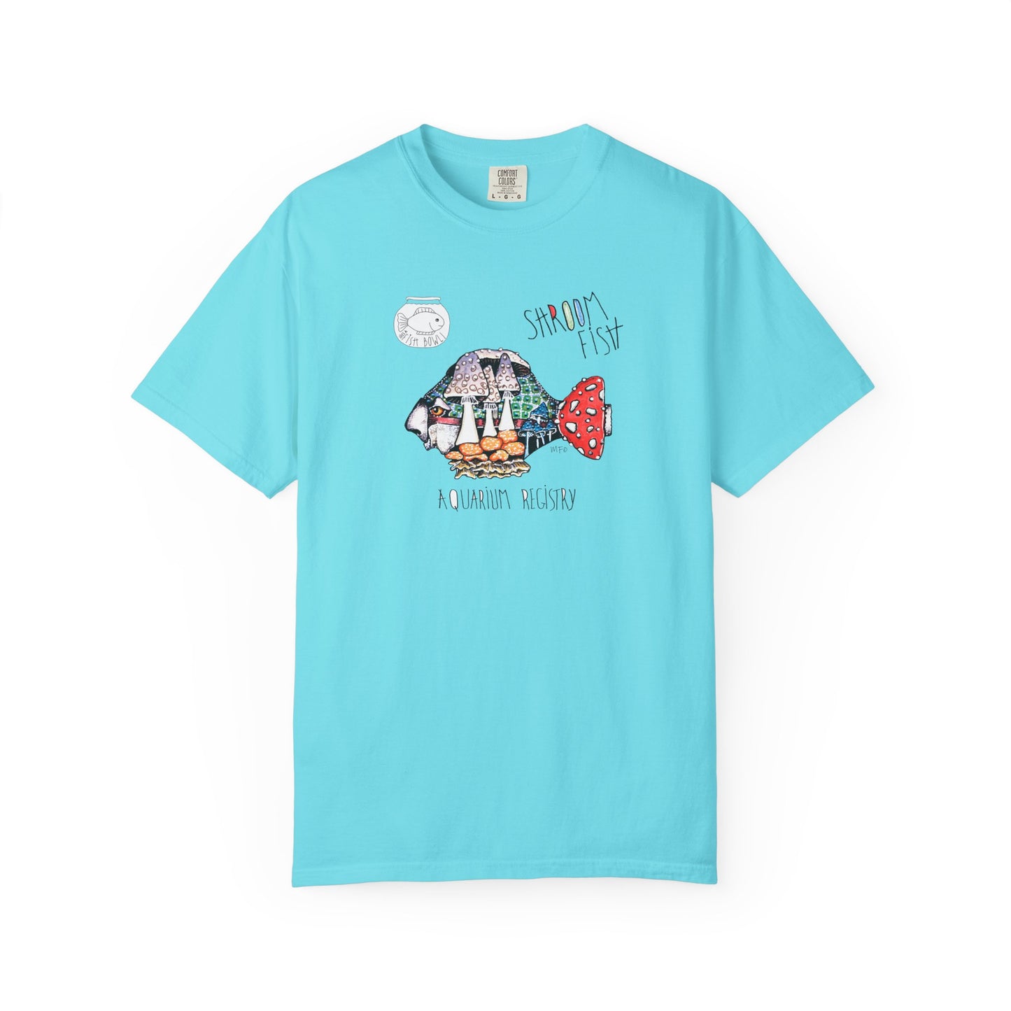 Mushroom Fish Unisex T-shirt - The Fishbowl Collection by artist Marie Frederique