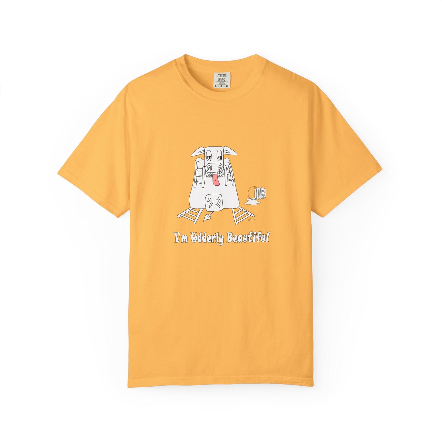 Cow Print T-Shirt - Big Girls Funny Tee by artist Marie Frederique