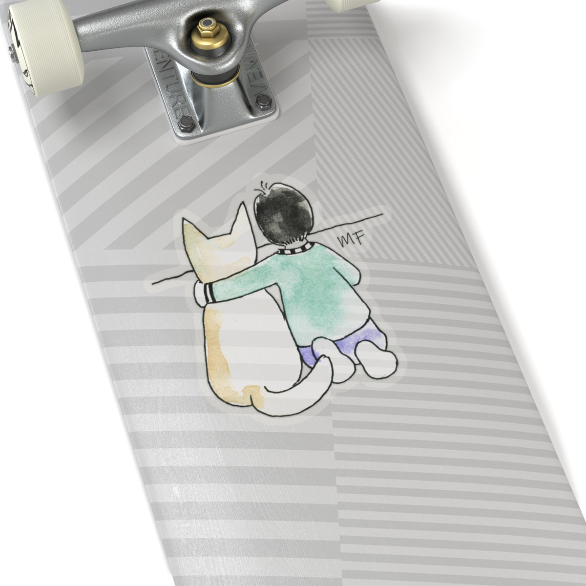 CTS Child and pet looking at the horizon, Sticker by artist Marie Frederique
