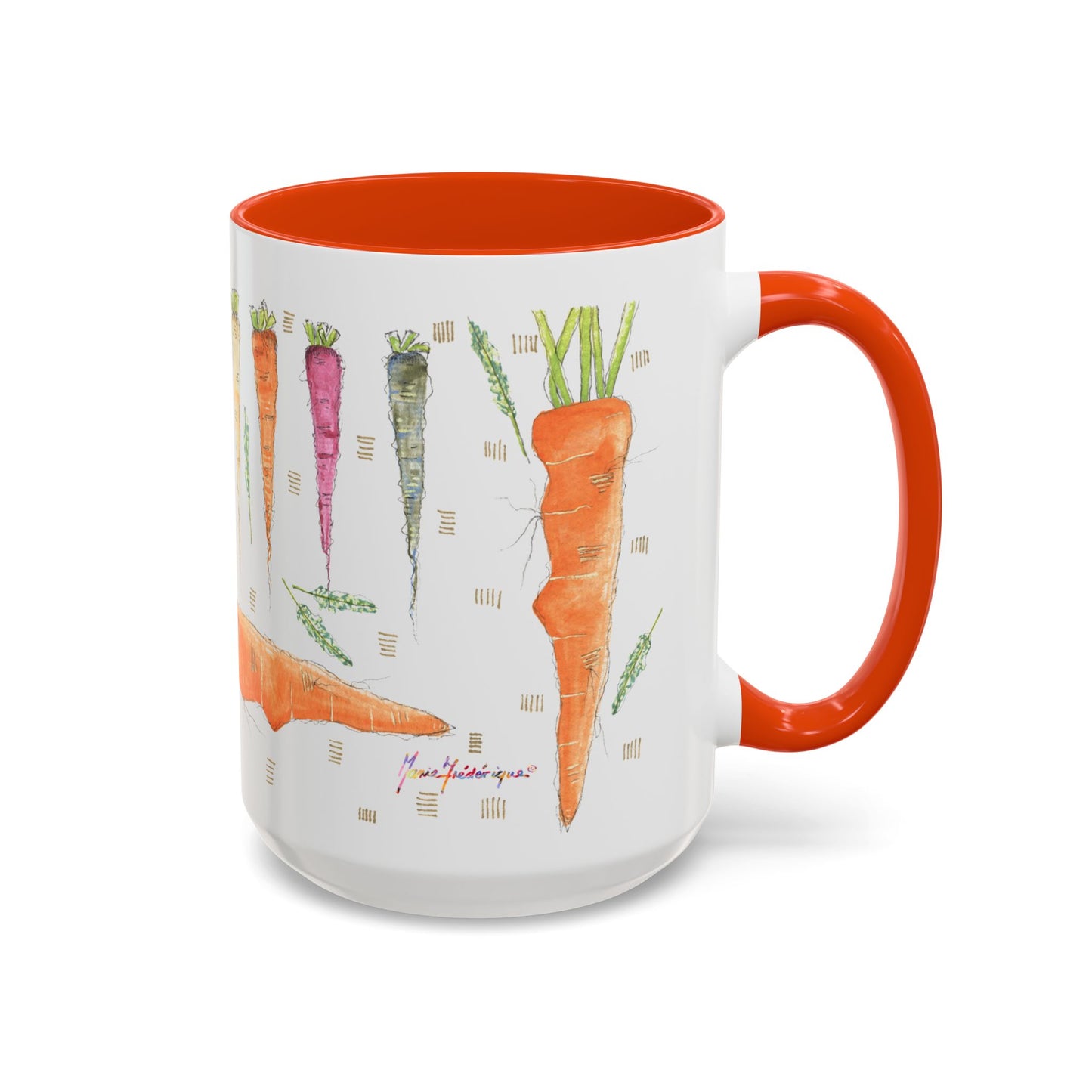 Rainbow Carrot - Colorful Mug by Artist Marie Frederique