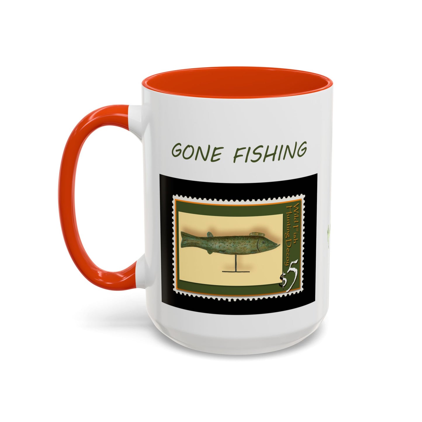 Decoy Fish Mug Art Print Stamp - Hunting Lodge Decor by artist Marie Frederique