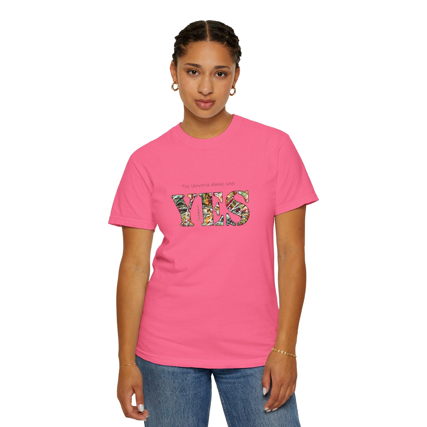 Abstract Expressionist YES Unisex T-shirt by artist Marie Frederique